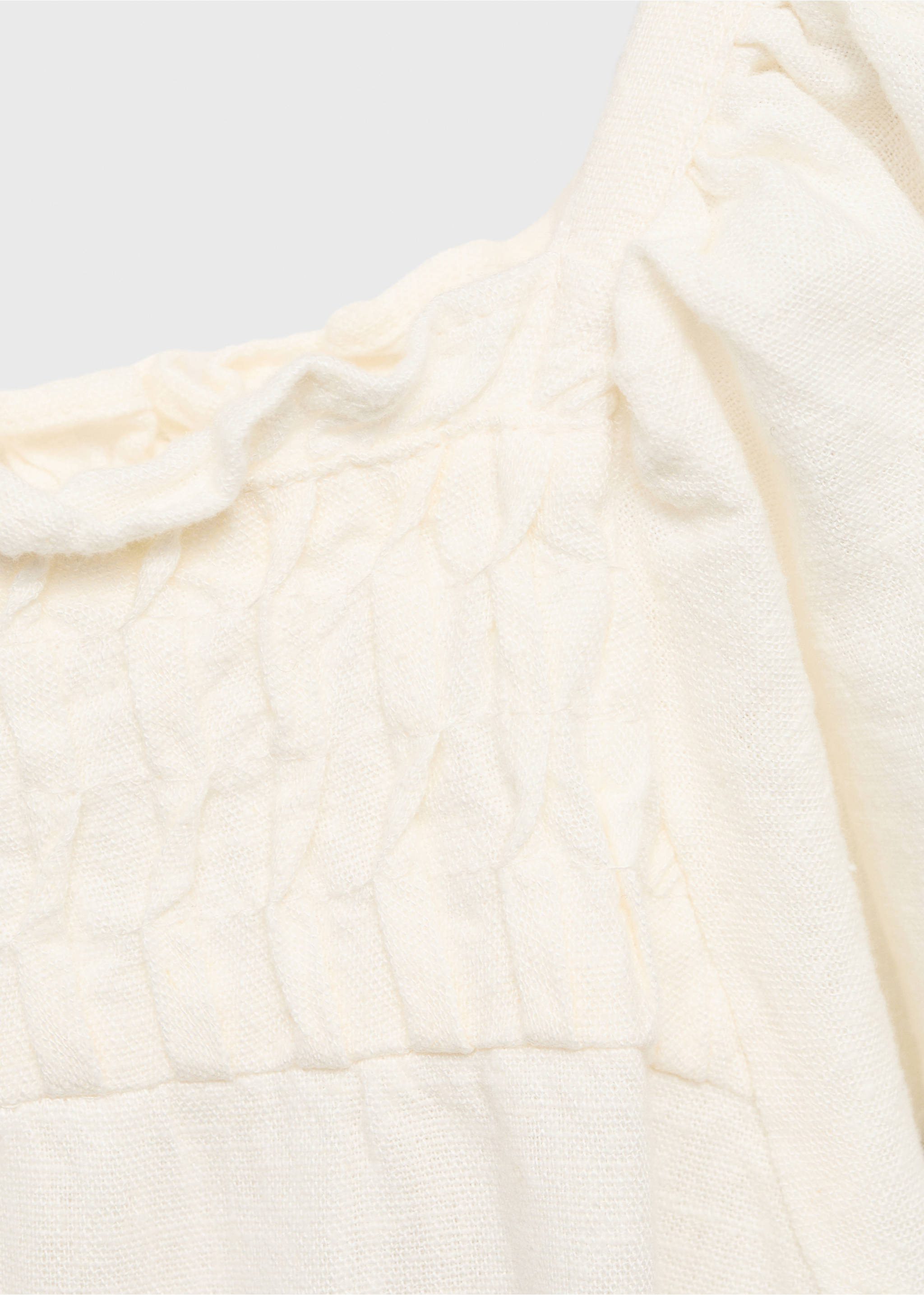 Vestido lino volantes - Detalle del artículo 0, Blanco. Ref: 87057696-00.