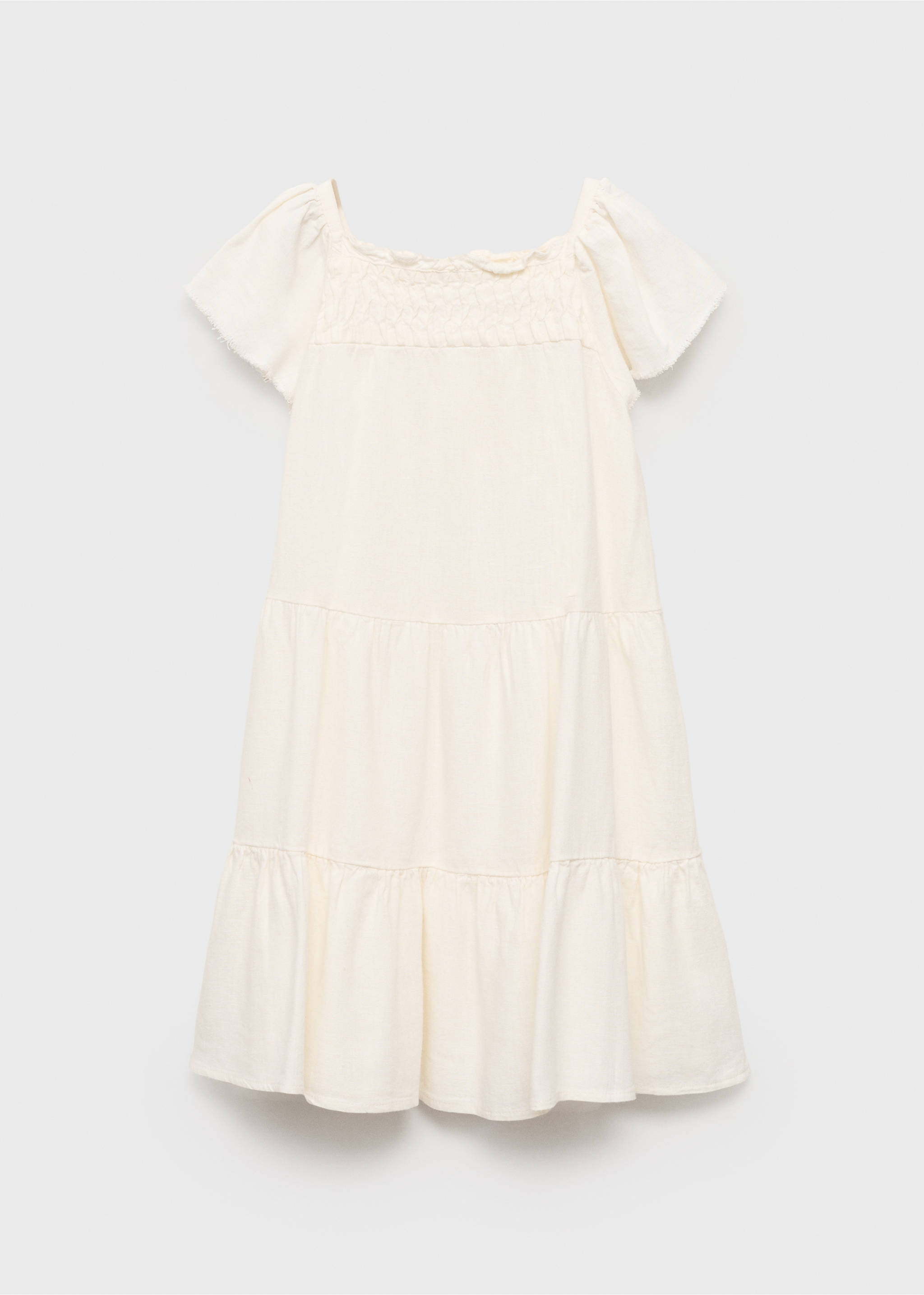 Vestido lino volantes - Artículo sin modelo, Blanco. Ref: 87057696-00.