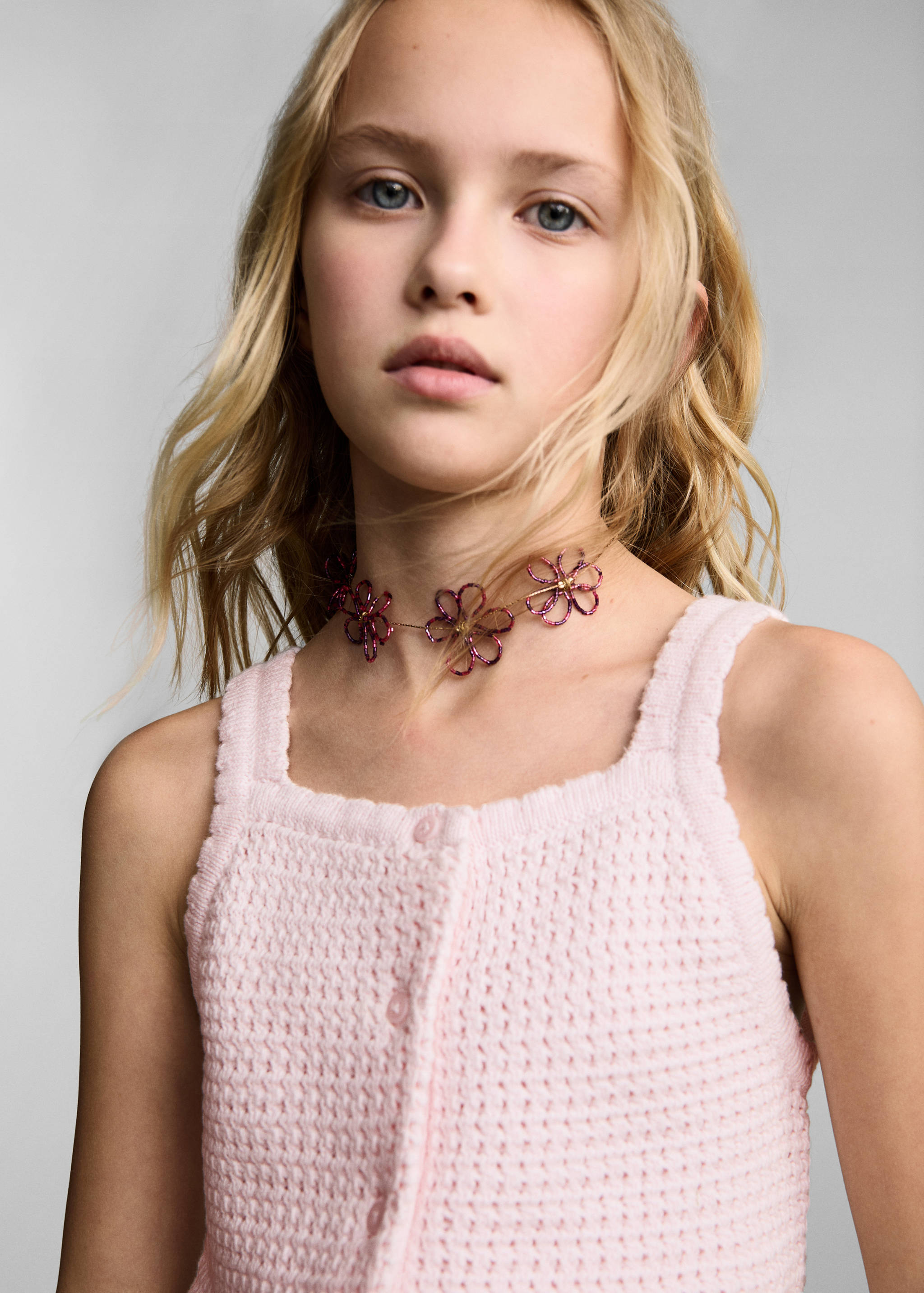Buttoned knit top - Details of the article 1