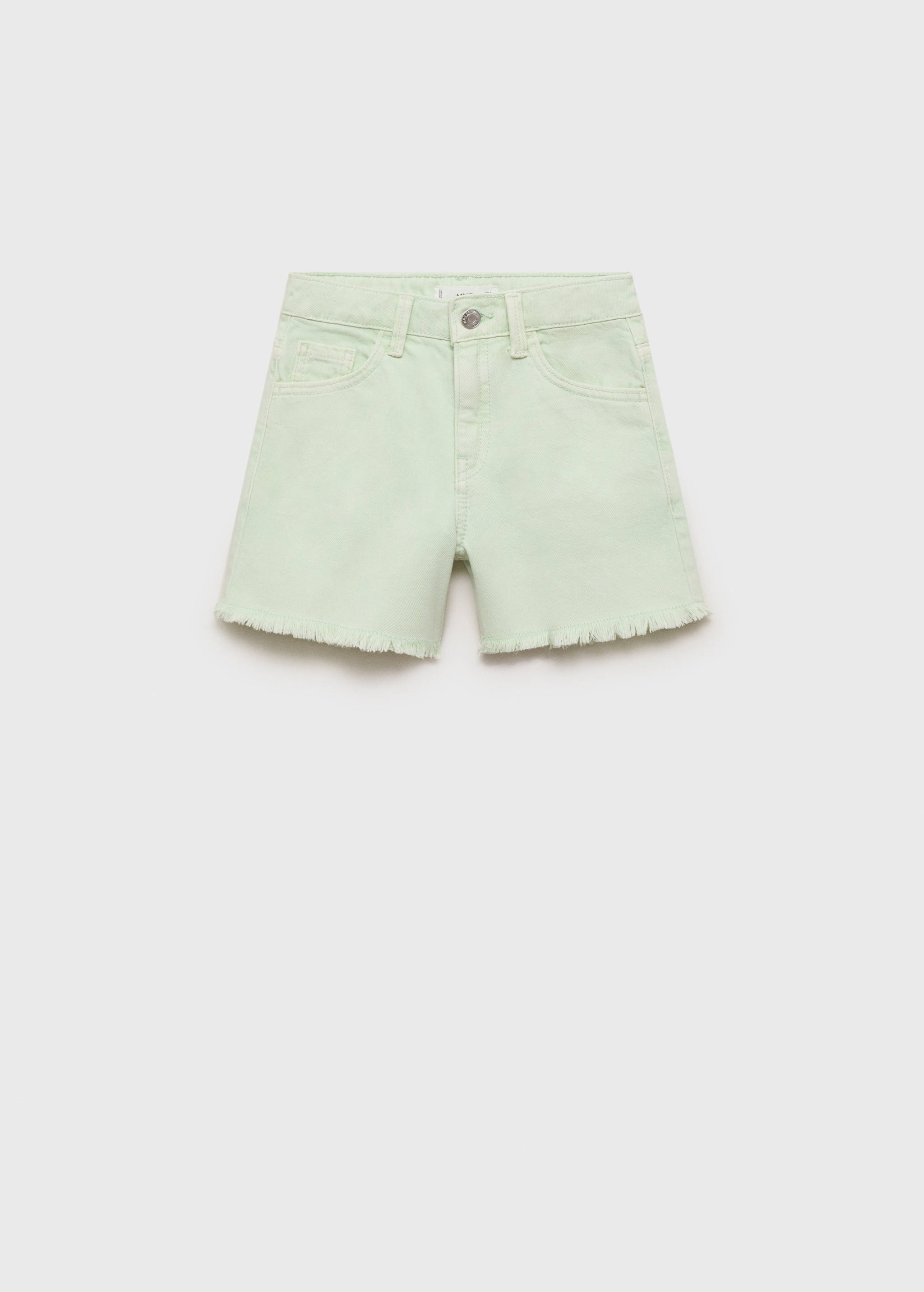 Denim shorts with frayed hem - Article without model