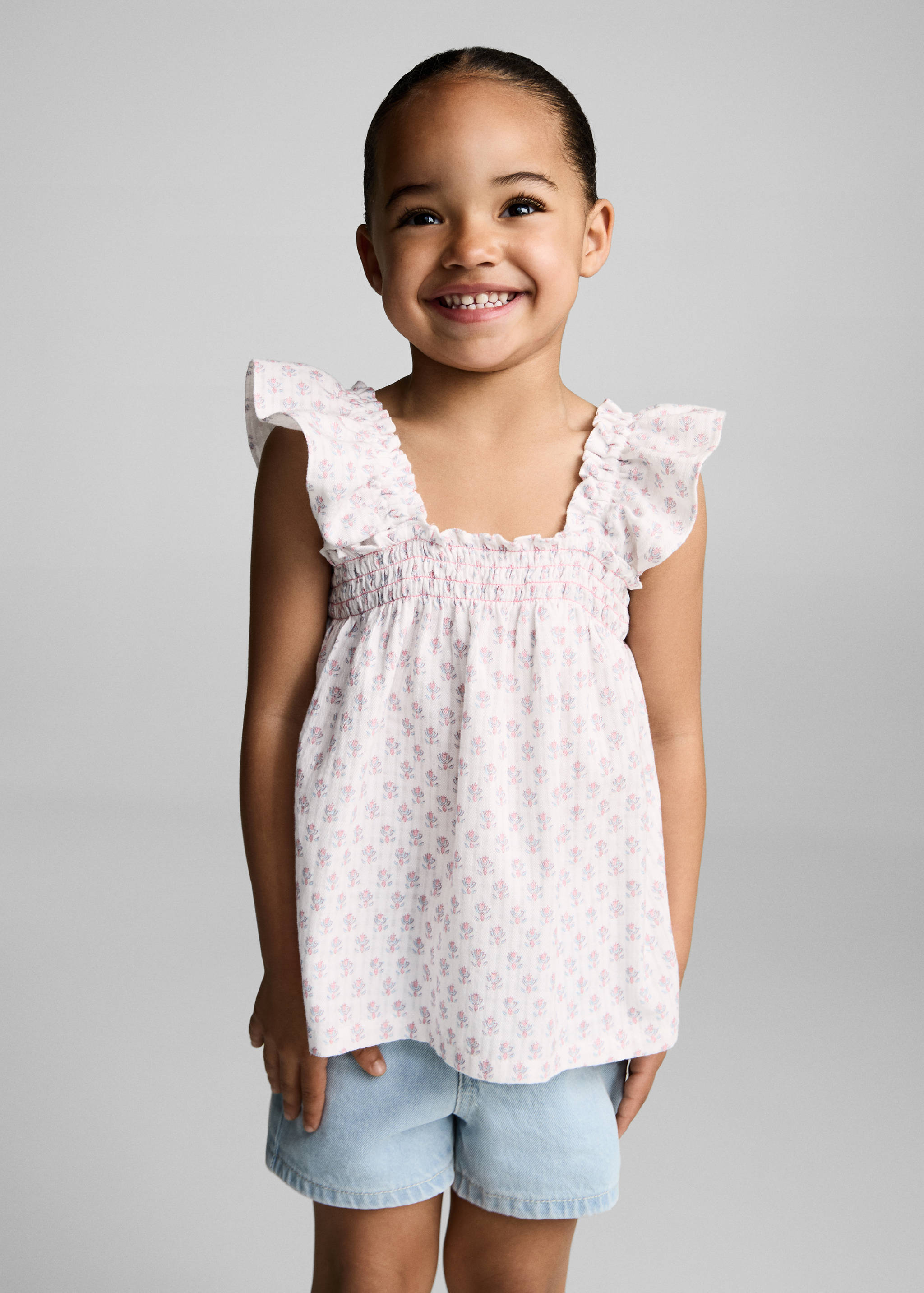 Ruffled embroidered blouse - Medium plane