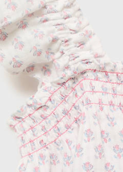 Ruffled embroidered blouse — White 4