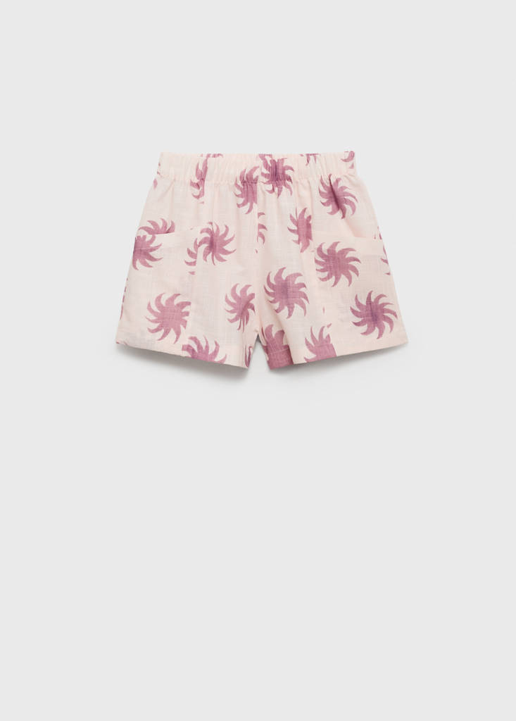 Printed cotton shorts — Pink