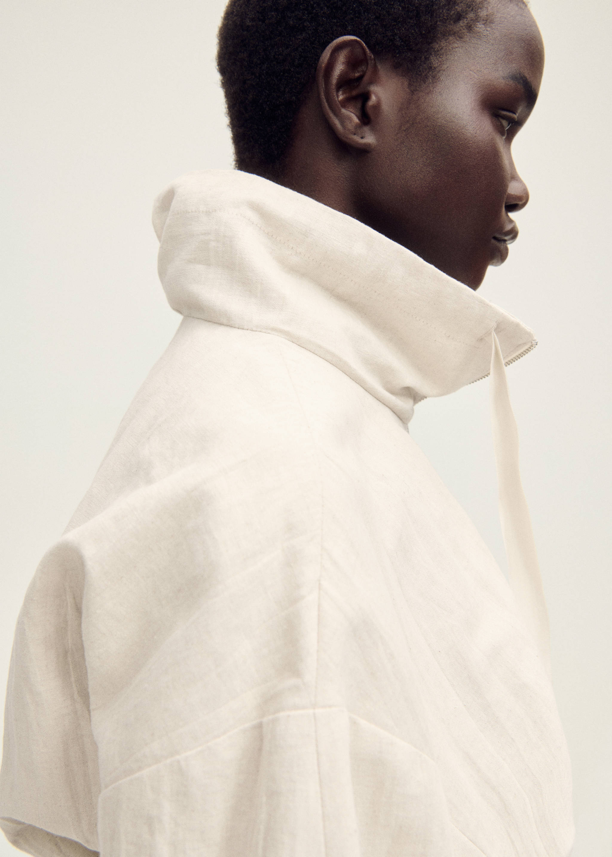 Linen-blend cropped jacket - Details of the article 1