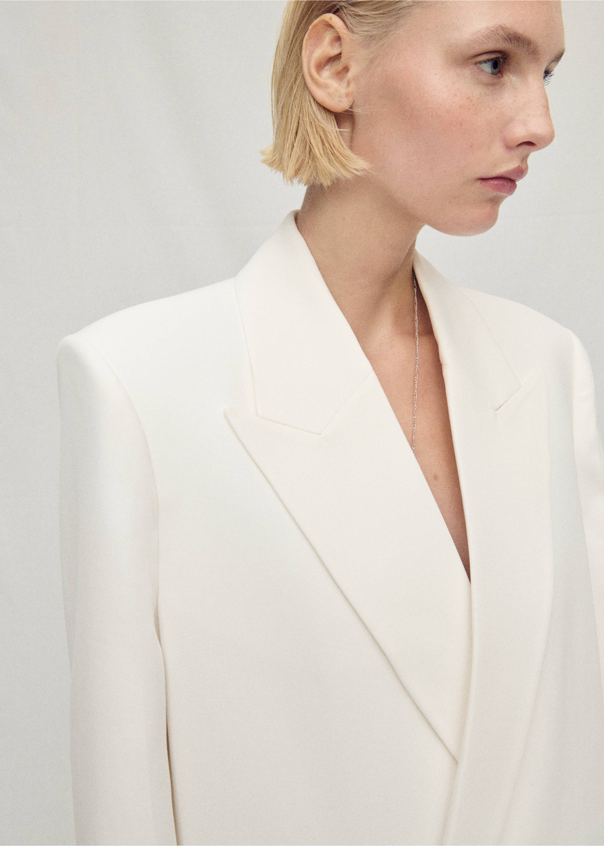 Çift düğmeli lyocell blazer ceket - Ürün detayı 2, Kırık Beyaz. Ref: 87057719-00.