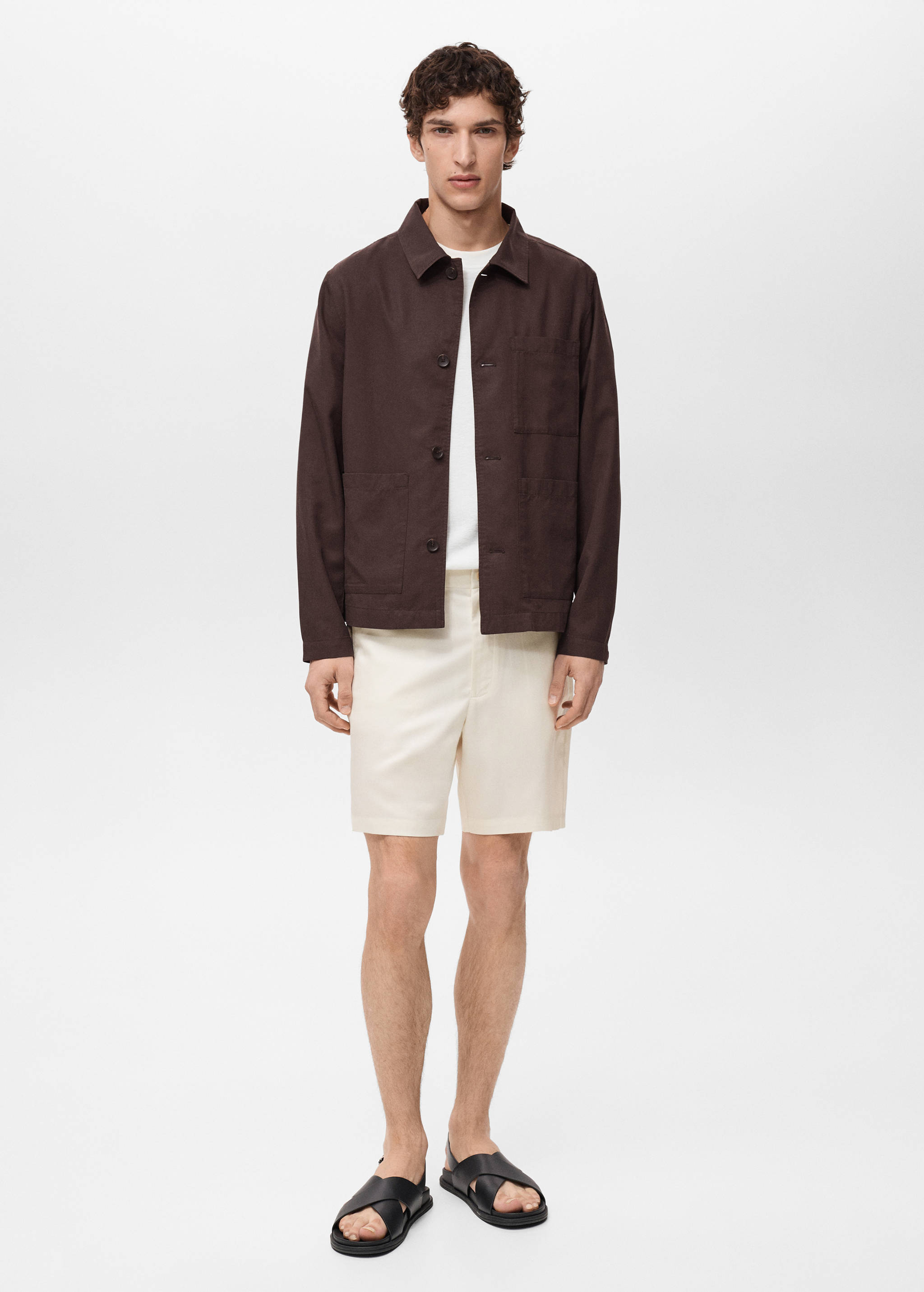 直筒流畅百慕大短裤 - null