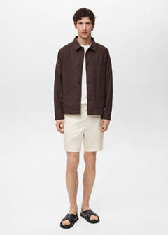 Straight fluid bermuda shorts — Ecru 2