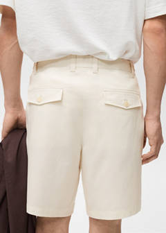 Straight fluid bermuda shorts — Ecru 6