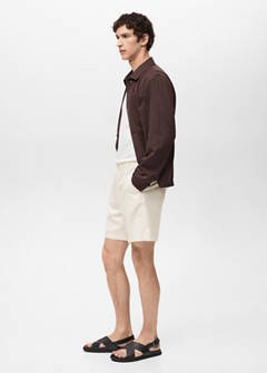 Straight fluid bermuda shorts — Ecru 5