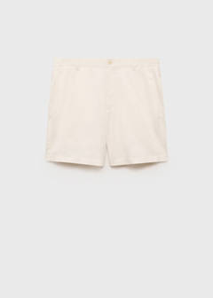 Straight fluid bermuda shorts — Ecru 7