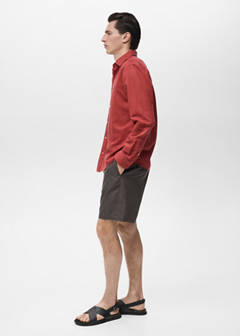 Straight fluid bermuda shorts — Chocolate 5