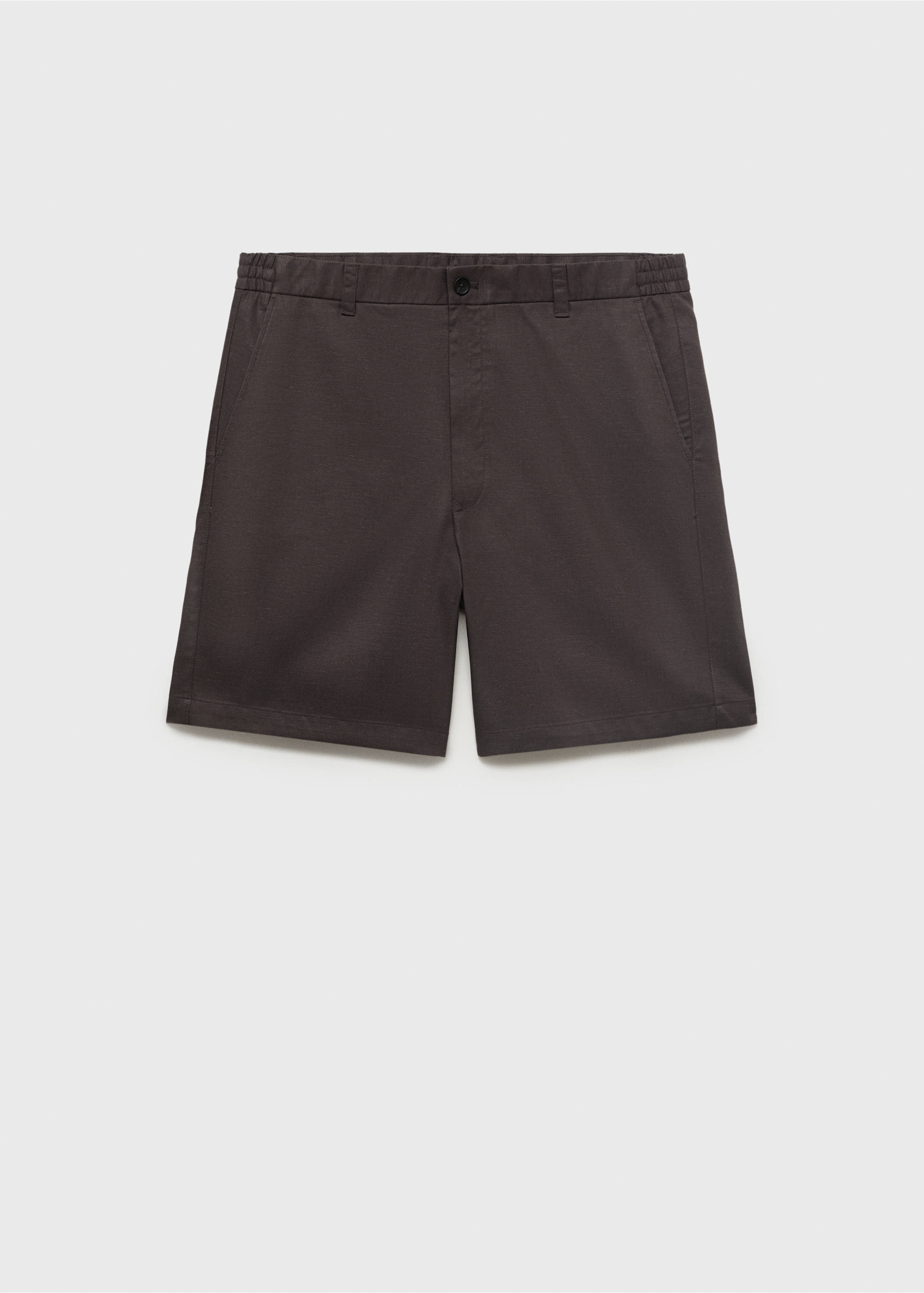 Straight fluid bermuda shorts - Article without model, Chocolate. Ref: 87057887-00.