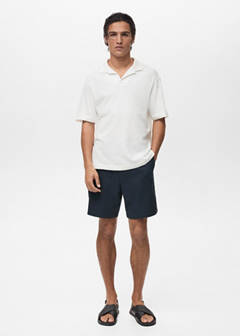Straight fluid bermuda shorts — Dark Navy 2