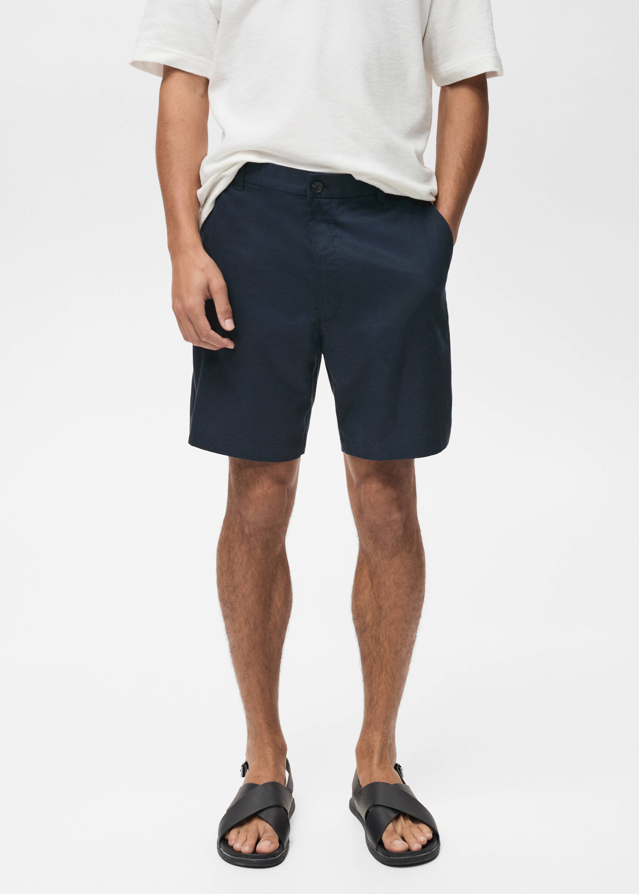 Straight fluid bermuda shorts - Medium plane