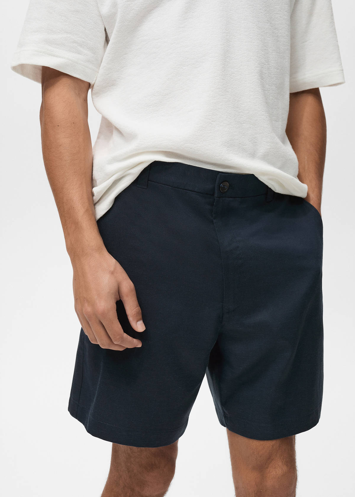 Straight fluid bermuda shorts — Dark Navy