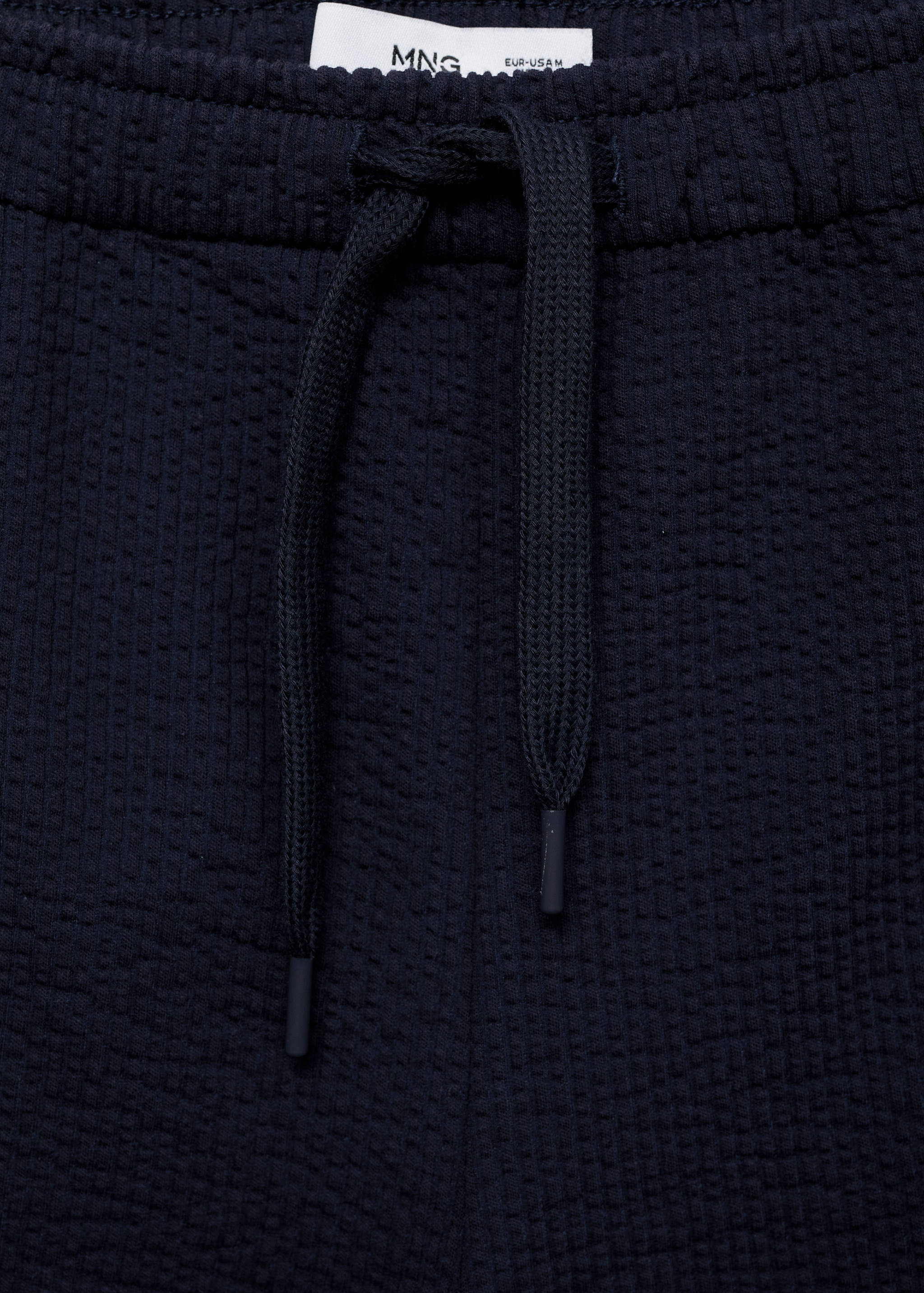 Seersucker shorts with drawstring - Details of the article 0