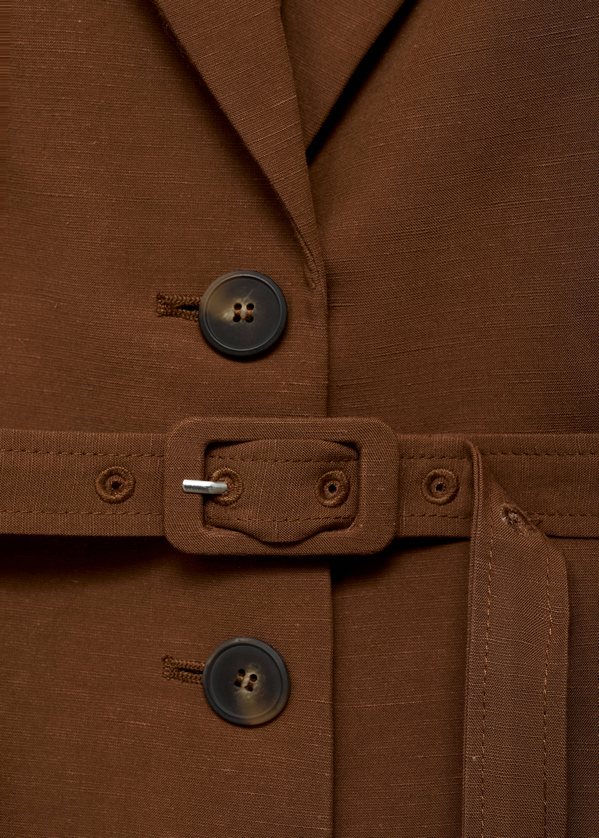 Blazer costume lin mélangé ceinture - Détail de l'article 0