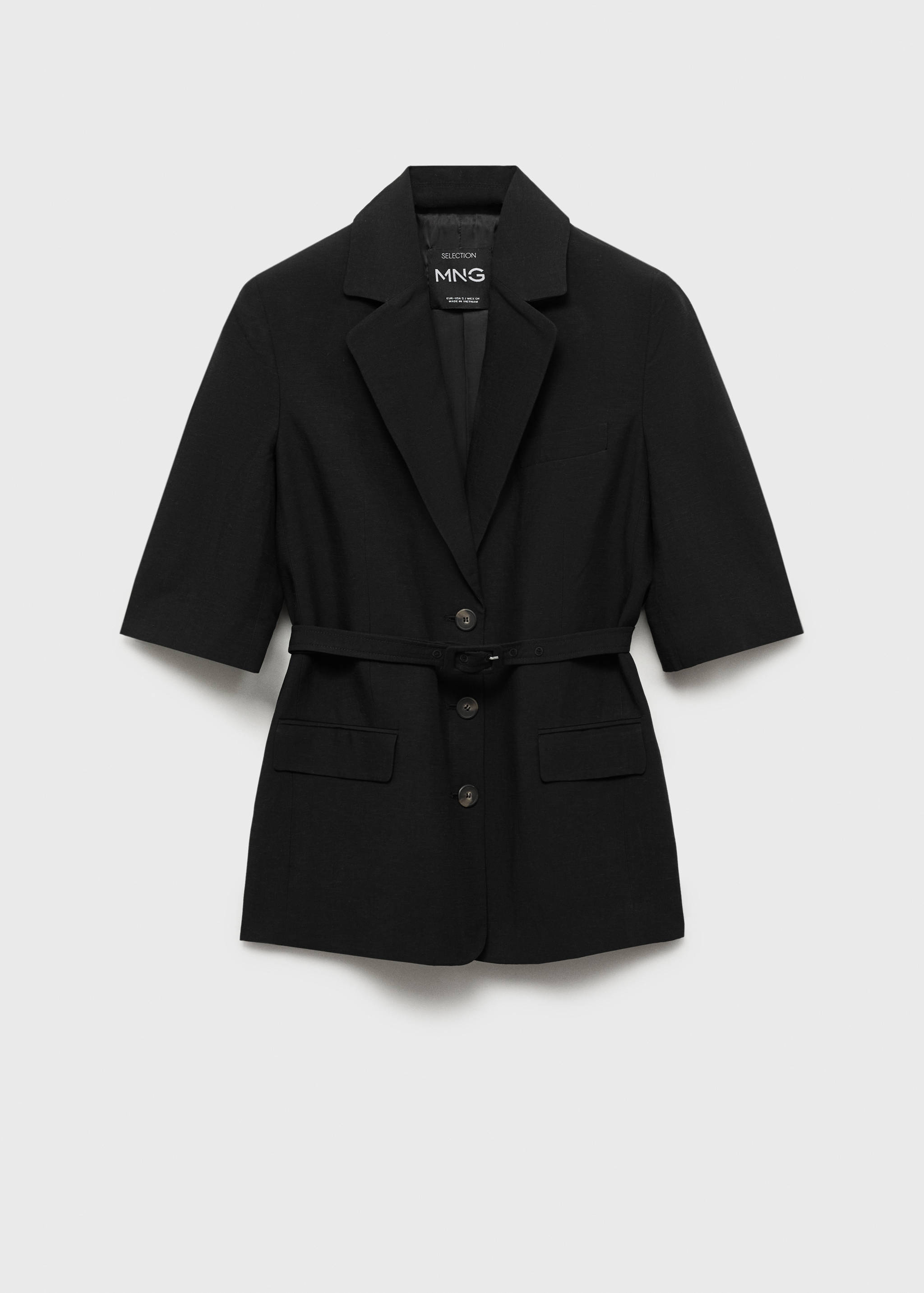 Linen-blend suit jacket with belt - Article without model