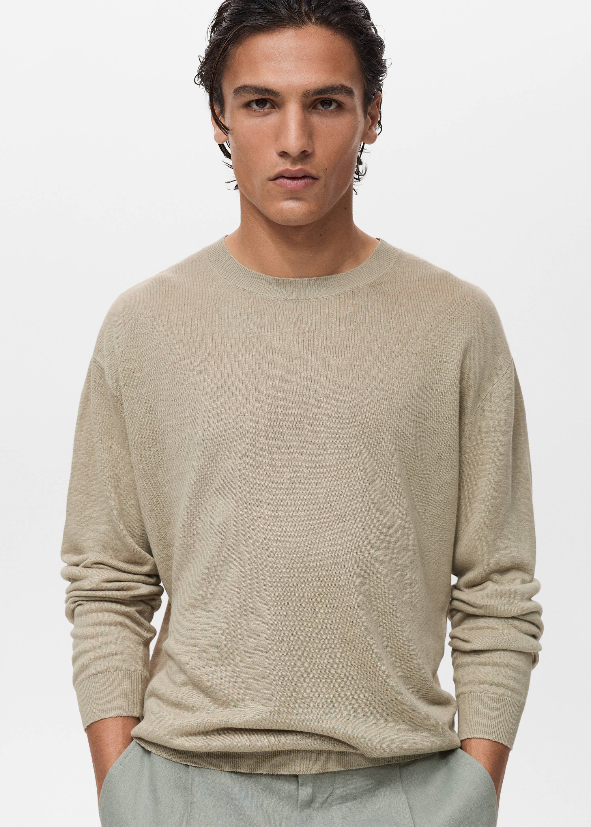 100% linen flowy sweater - Medium plane