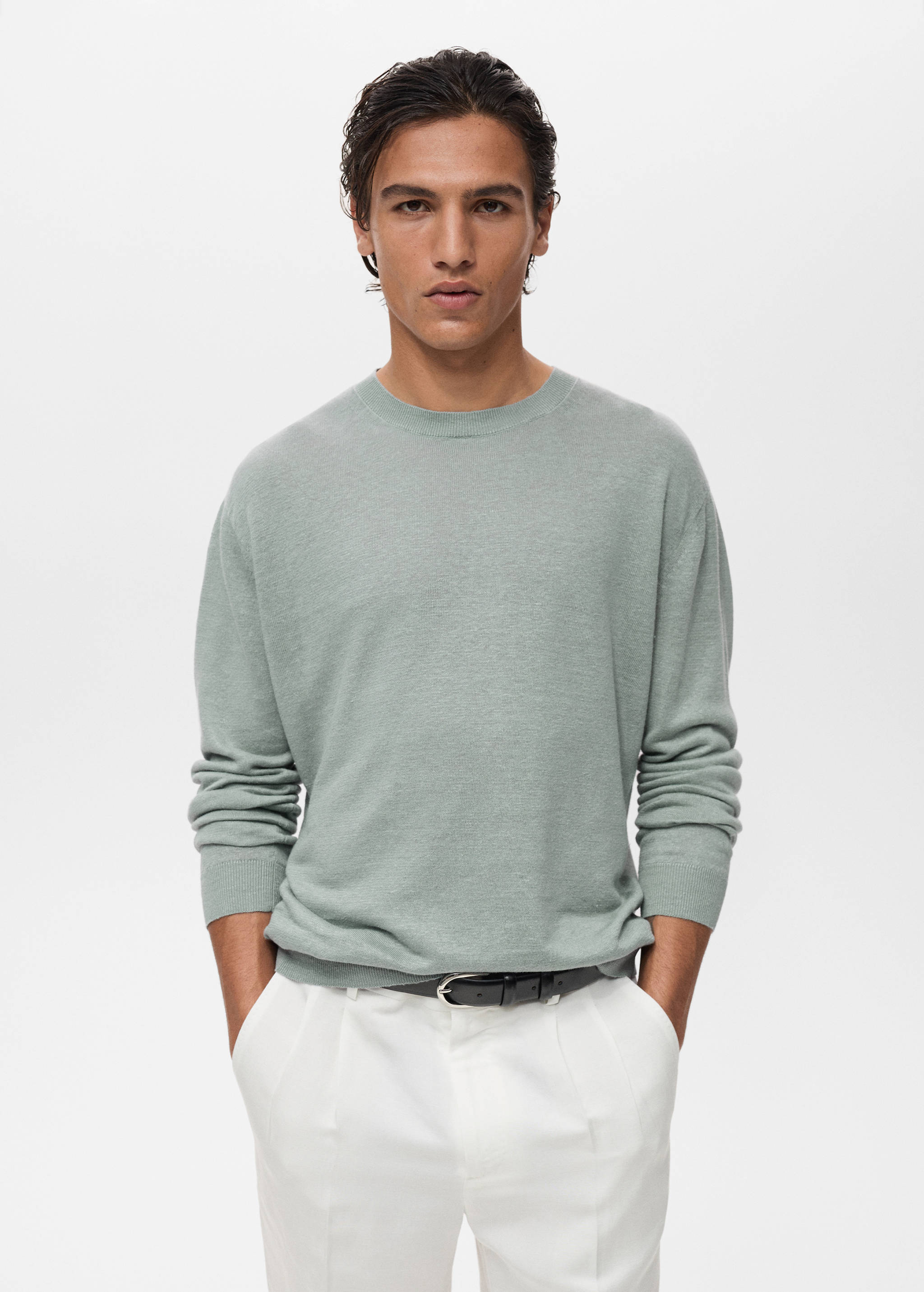 100% linen flowy sweater - Medium plane