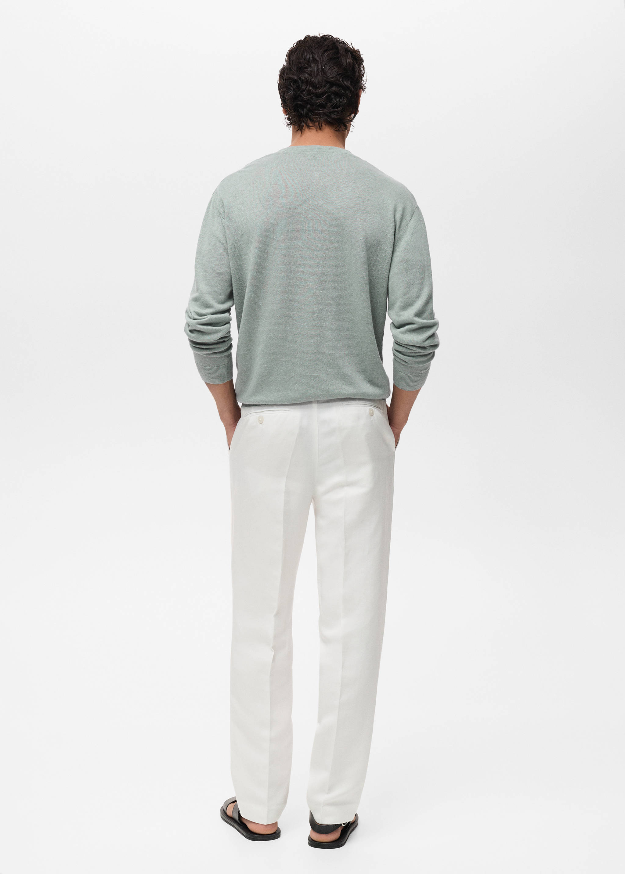 100% linen flowy sweater - Reverse of the article