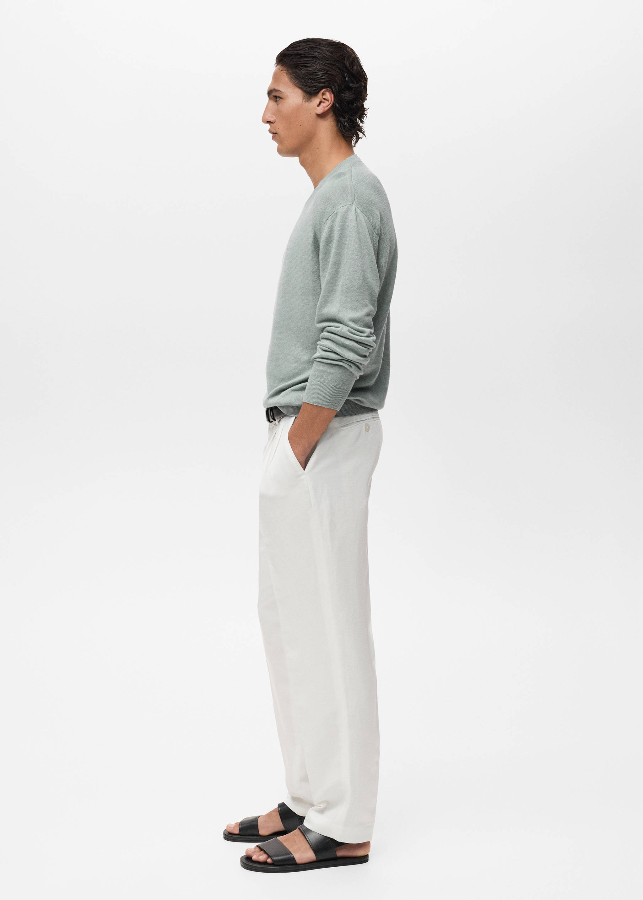 100% linen flowy sweater - Details of the article 2