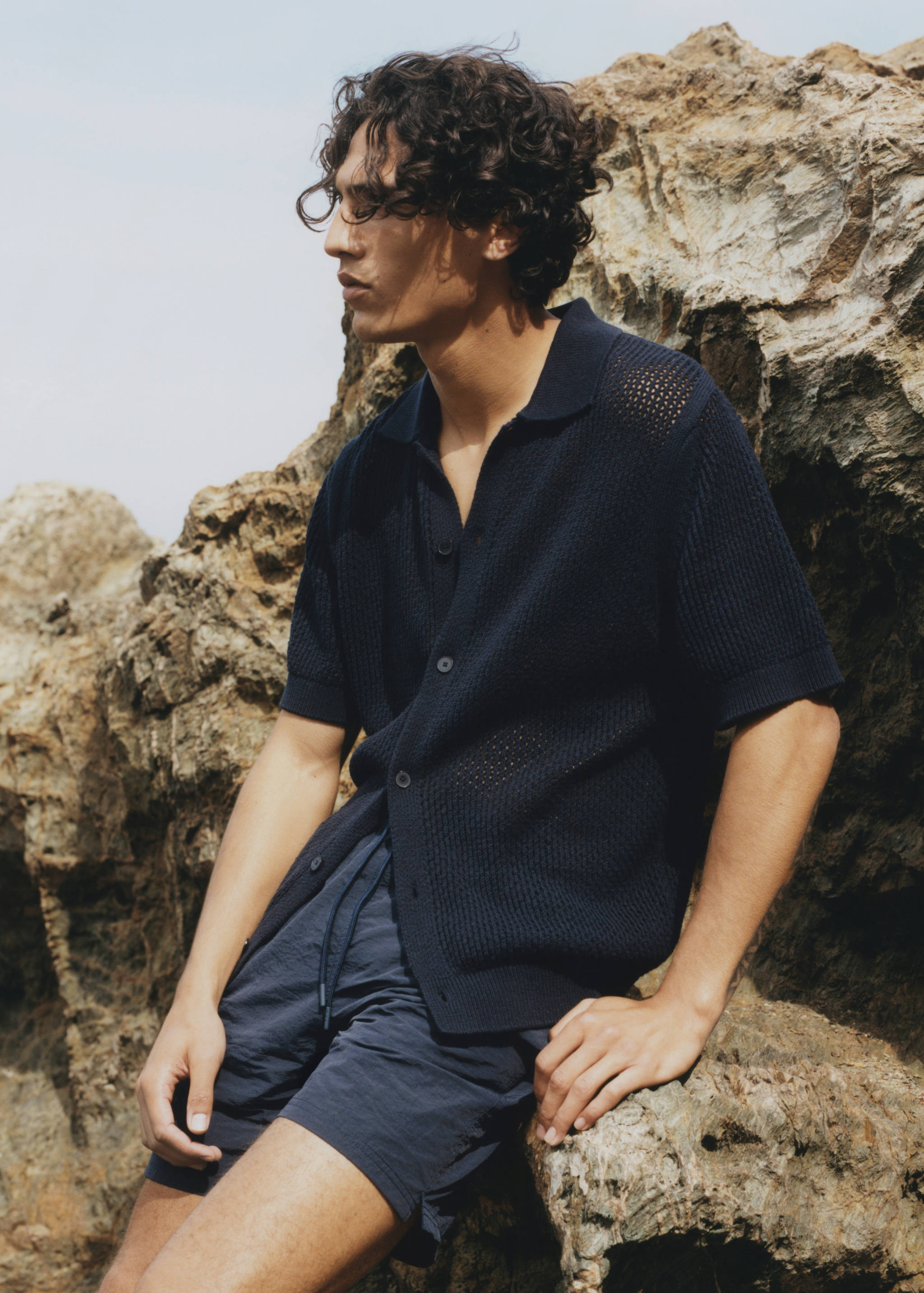 Openwork knitted cotton shirt - Details of the article 3