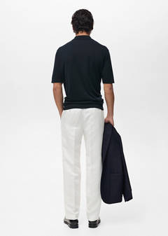 Fine-knit lyocell polo shirt — Navy 3