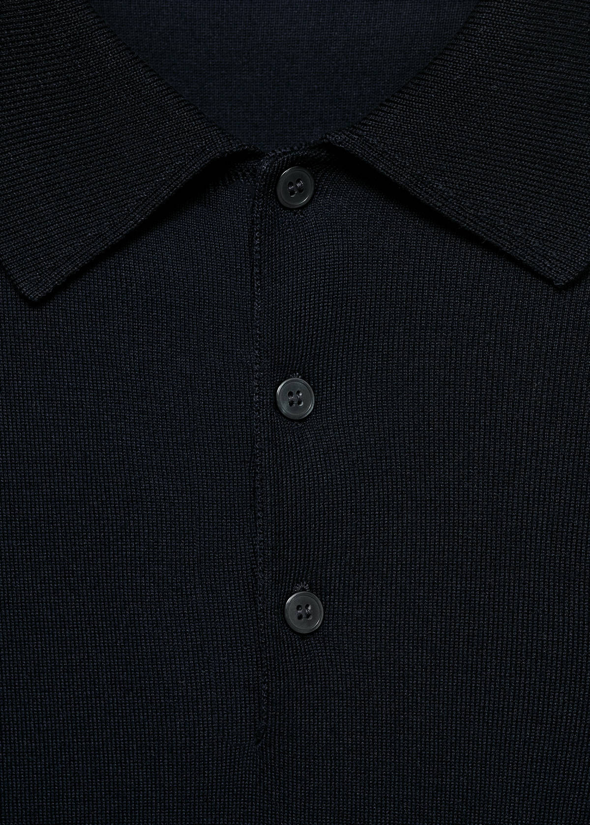Fine-knit lyocell polo shirt — Navy