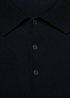 Fine-knit lyocell polo shirt — Navy 7