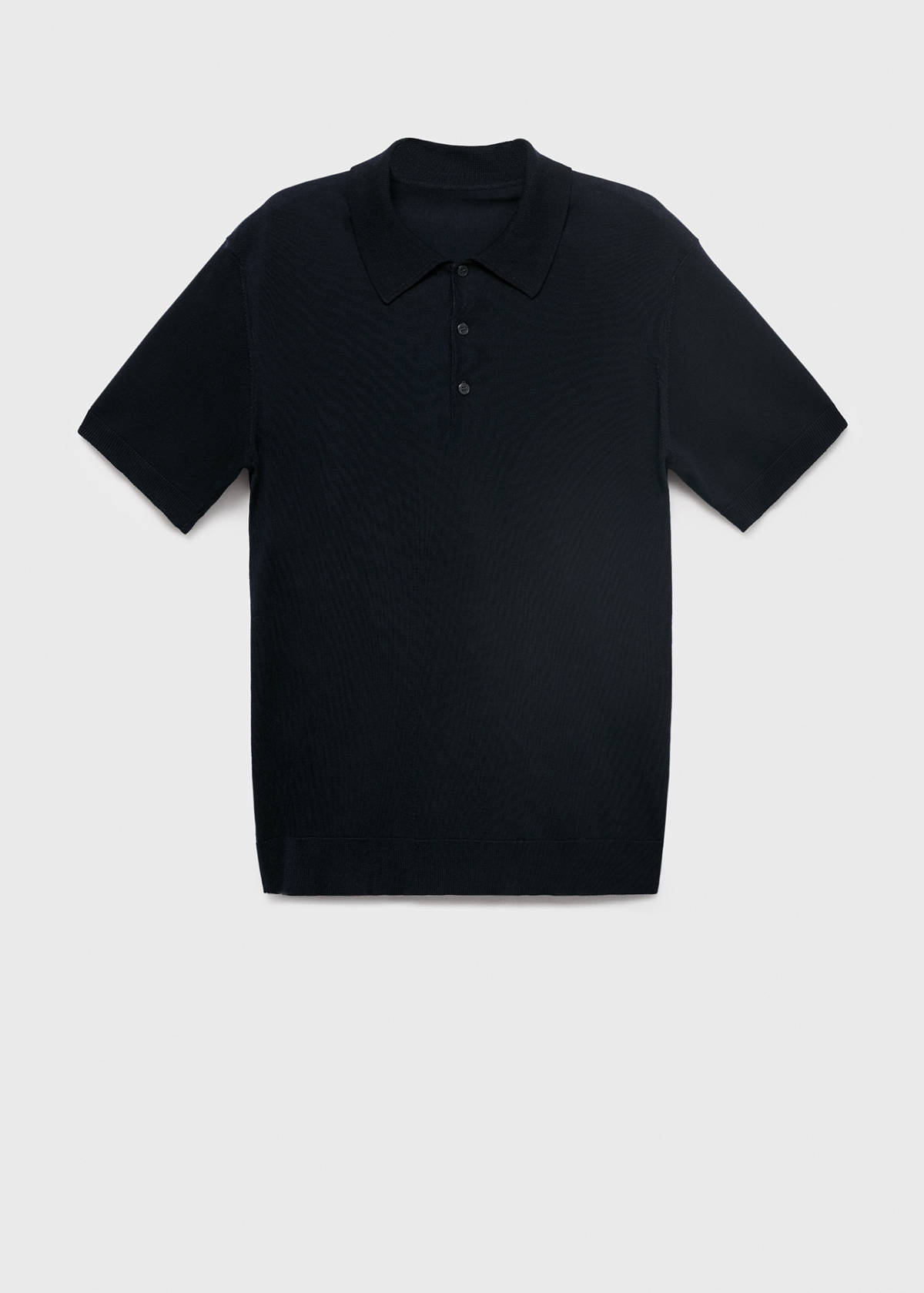 Fine-knit lyocell polo shirt — Navy