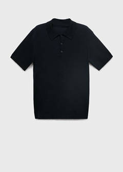 Fine-knit lyocell polo shirt — Navy 6