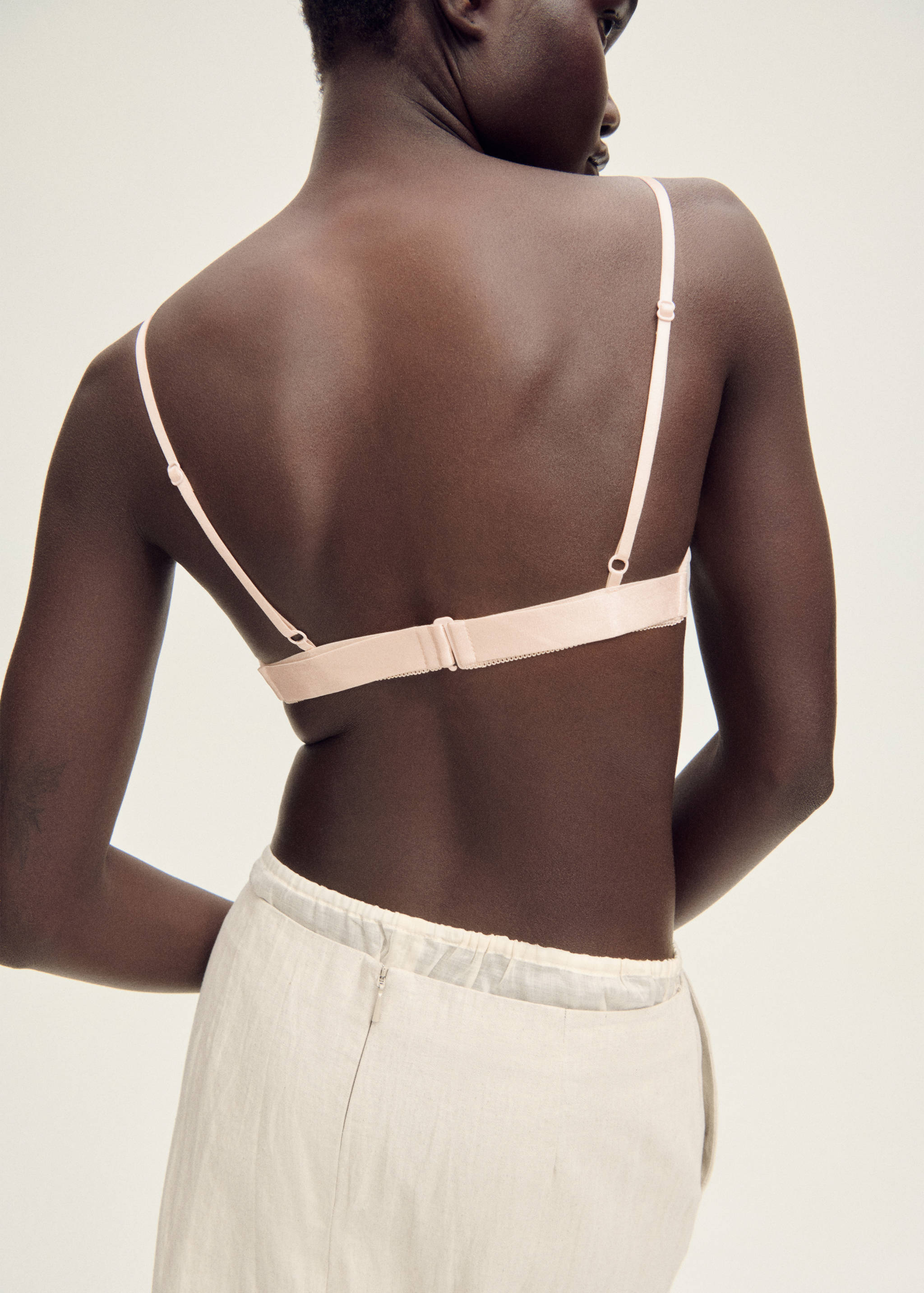 Semi-transparent bra with seam detail - Reverse of the article