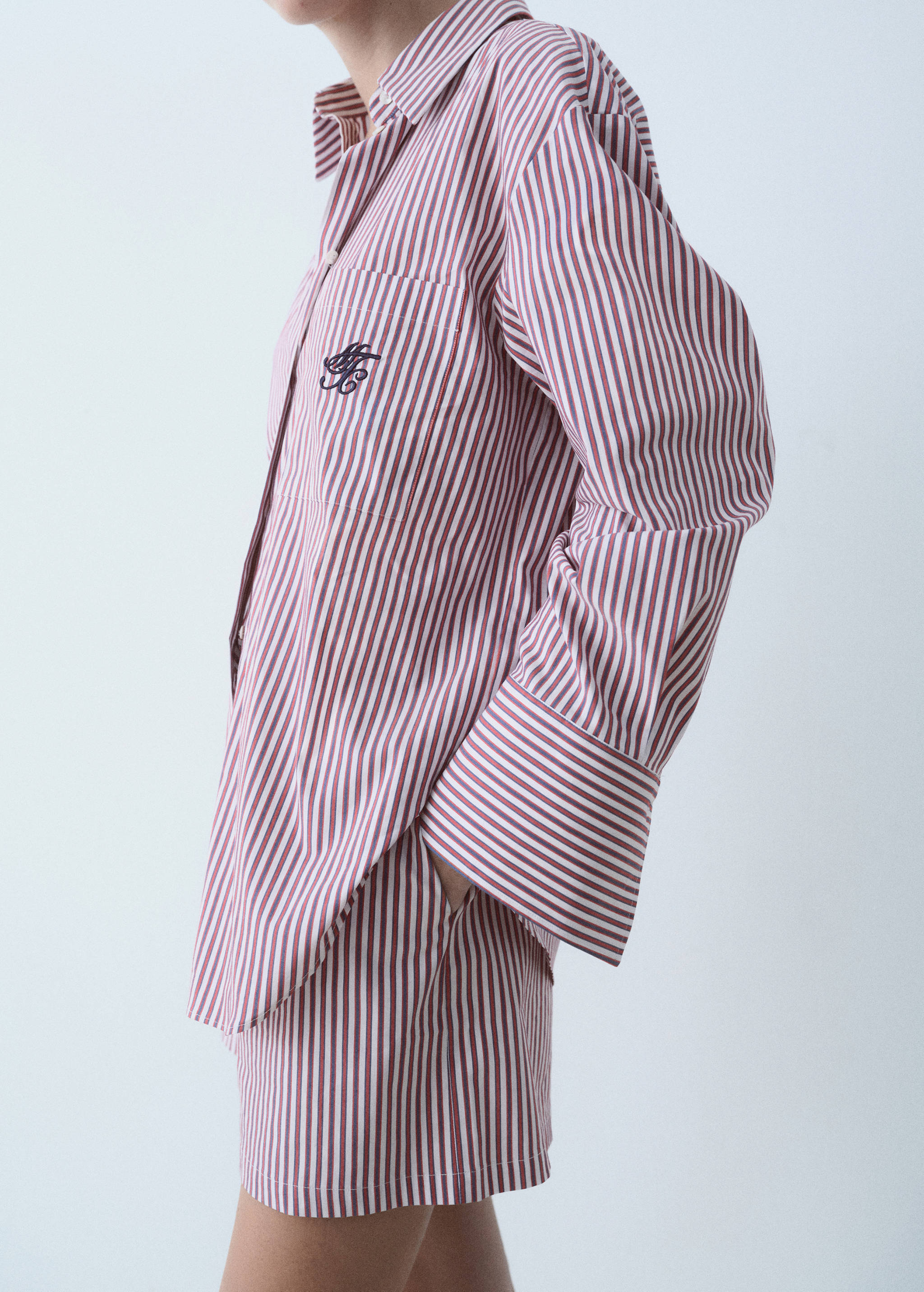 Camisa popelín rayas mensaje bordado - Detalle del artículo 6