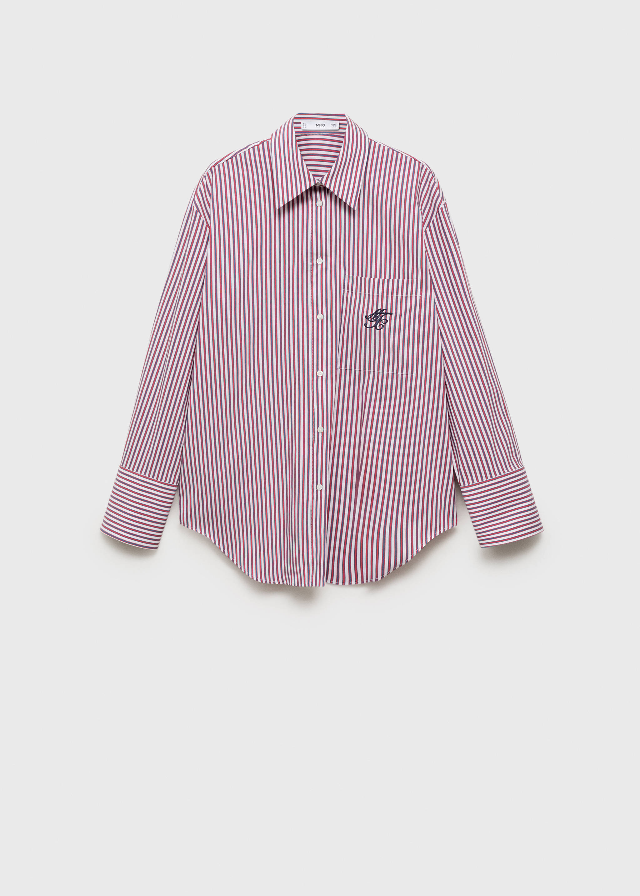 Camisa popelín rayas mensaje bordado - Artículo sin modelo