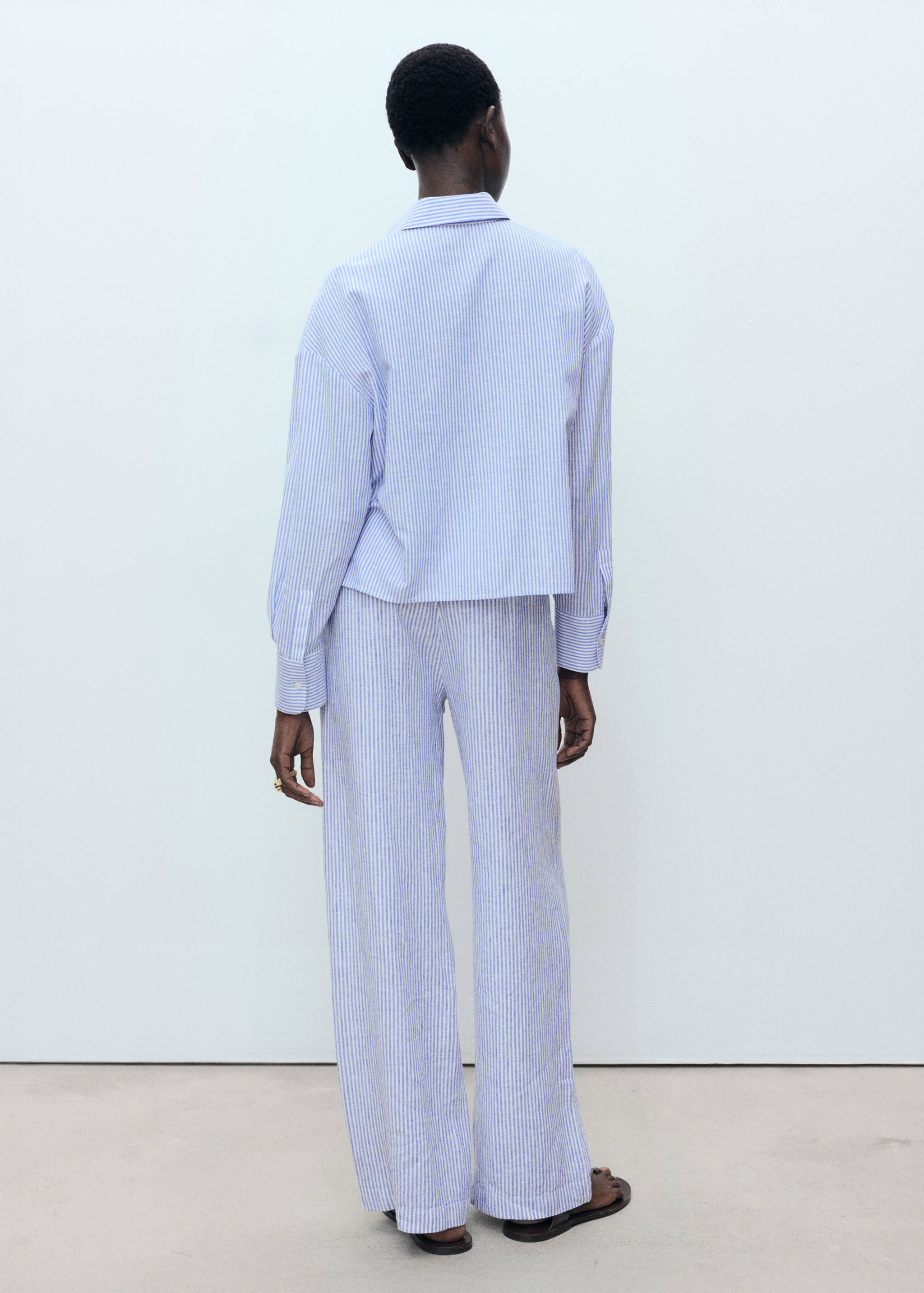 Striped linen-blend pants - Reverse of the article