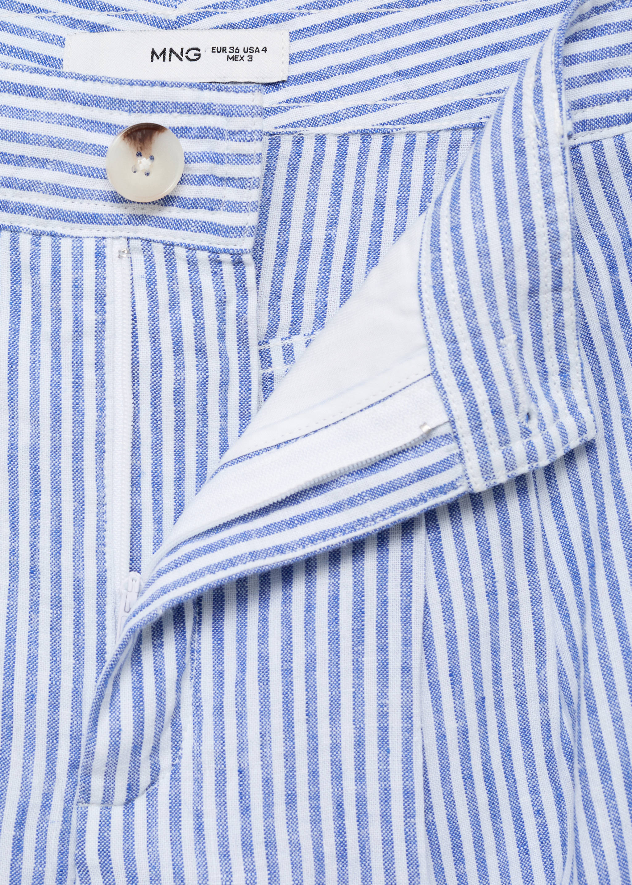 Striped linen-blend pants - Details of the article 0