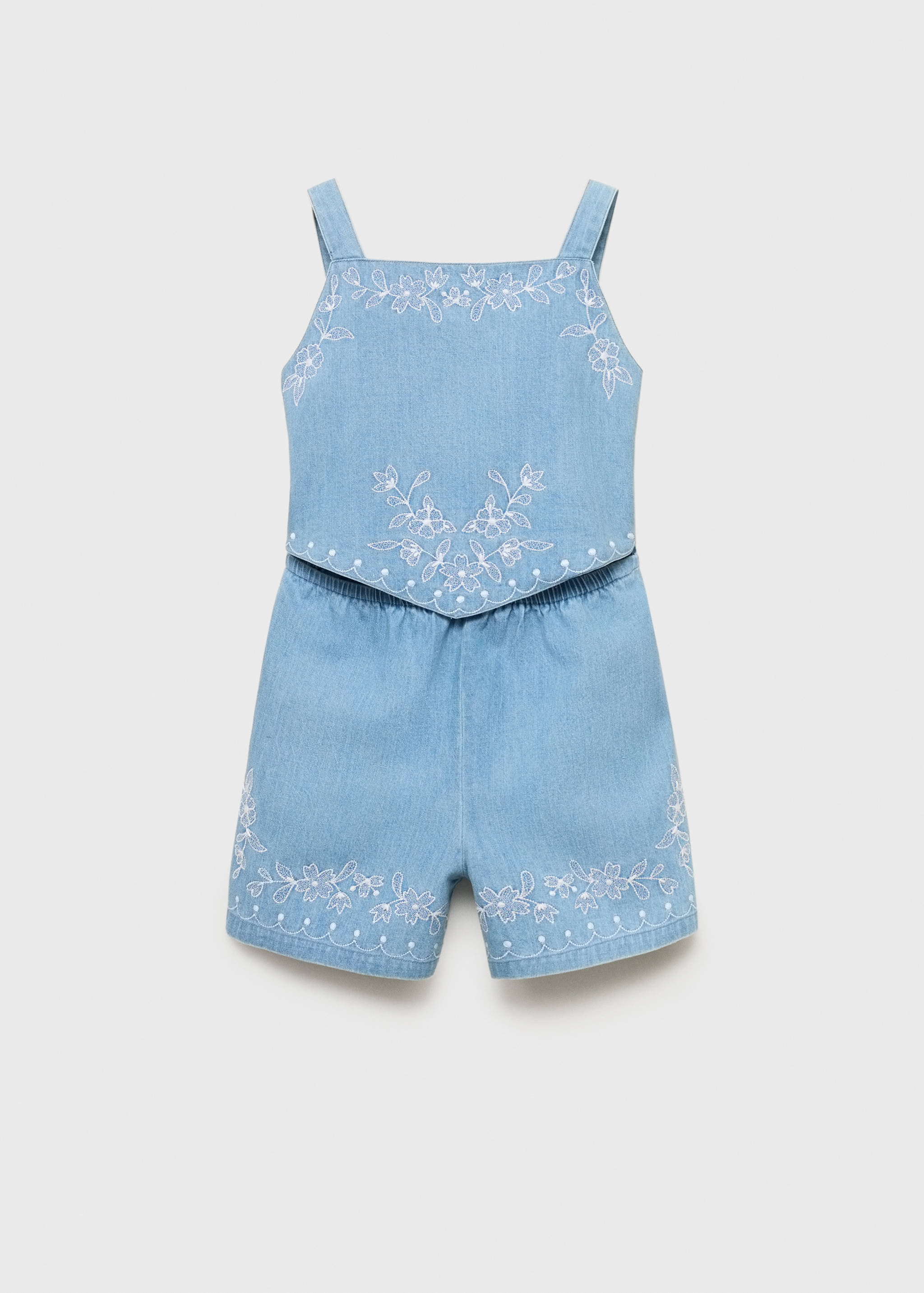 Denim jumpsuit with embroidered detail - Article without model