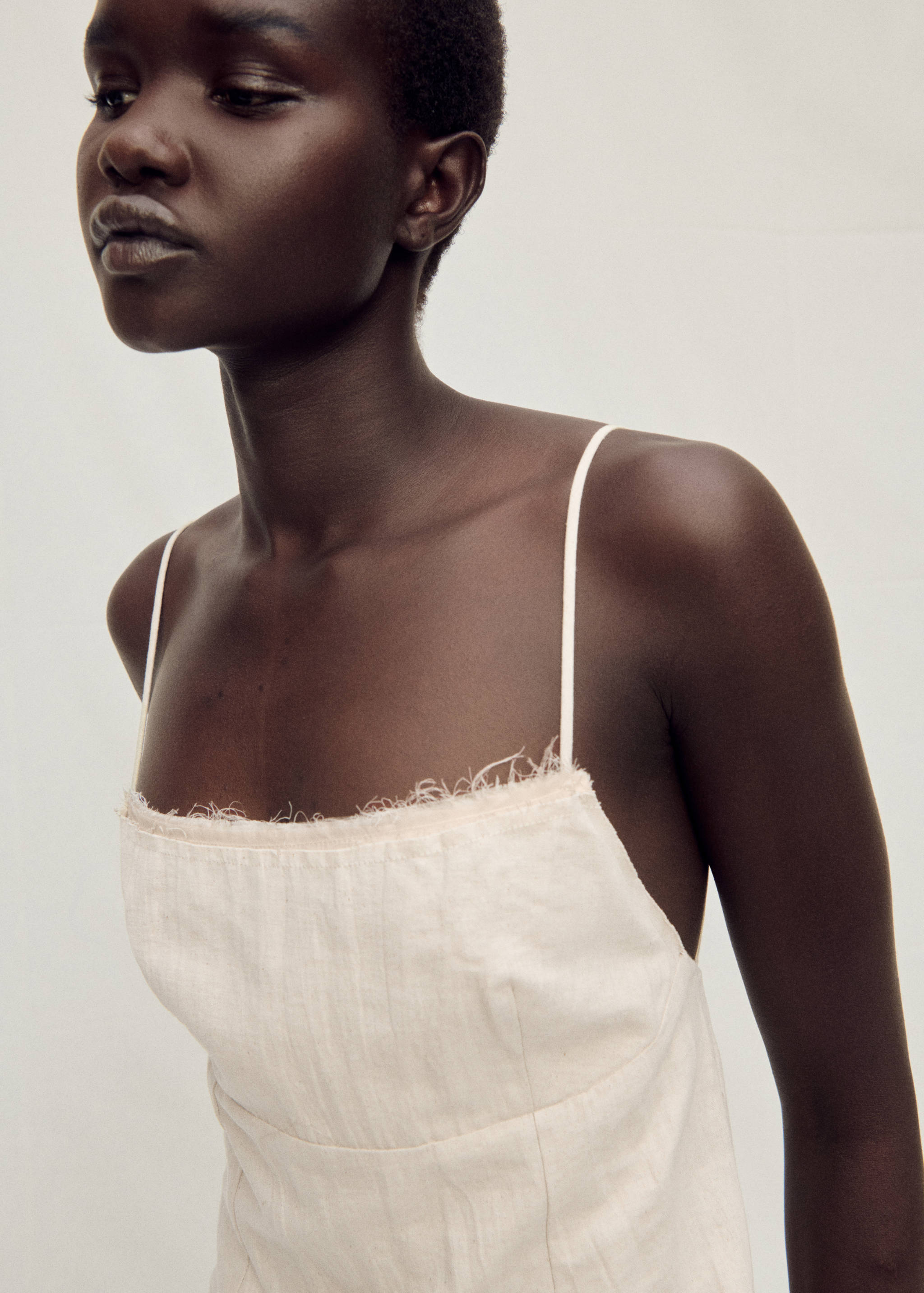 Vestido algodón escote deshilachado - Detalle del artículo 1