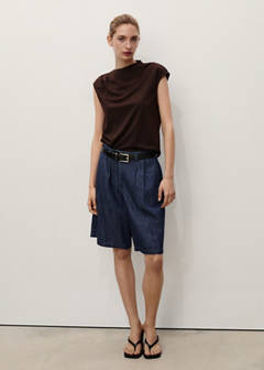 Straight-fit rinse-wash denim bermuda shorts — Open Blue 2