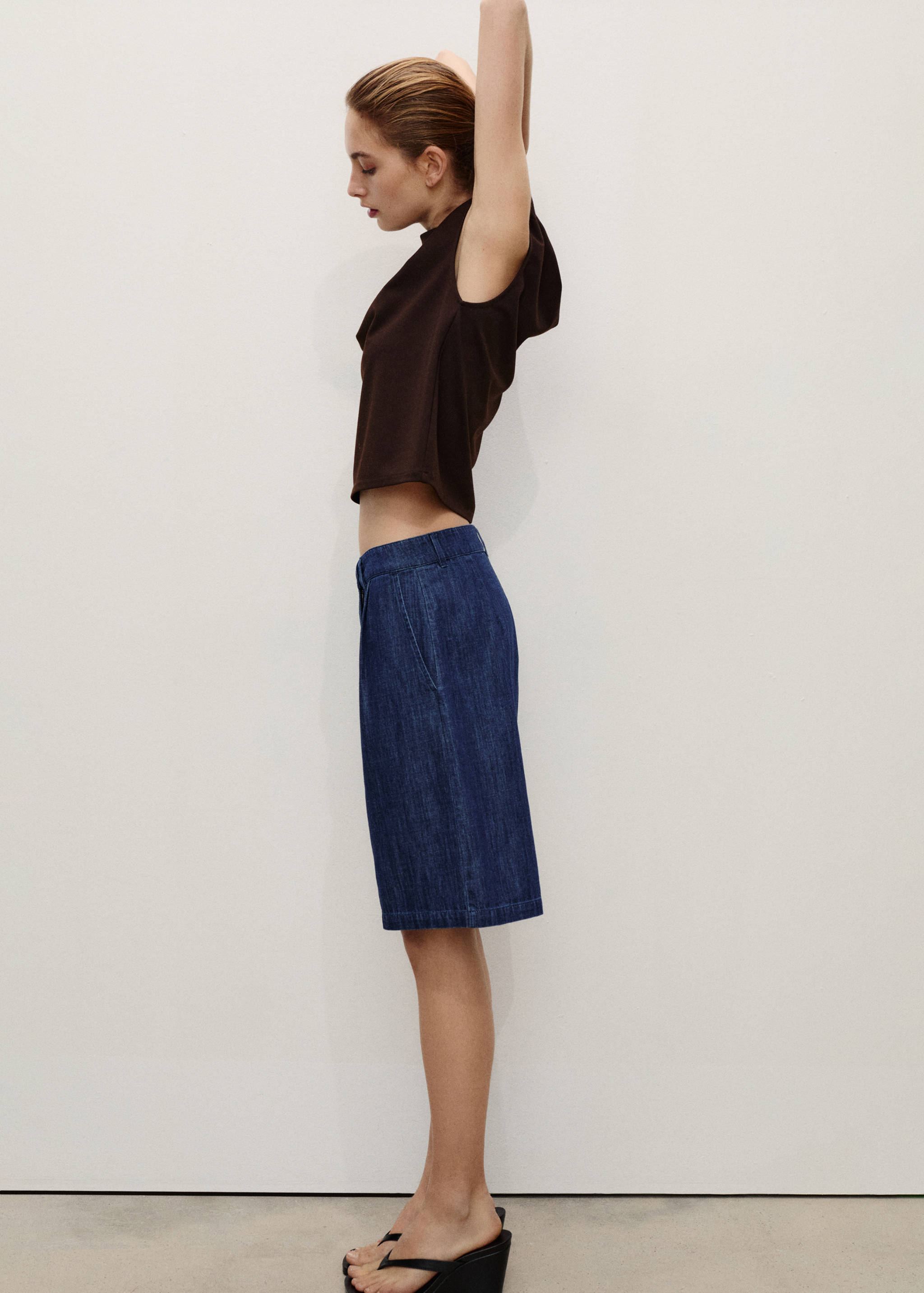 Bermudas denim rectas rinse wash - Detalle del artículo 1