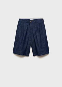 Straight-fit rinse-wash denim bermuda shorts — Open Blue 6