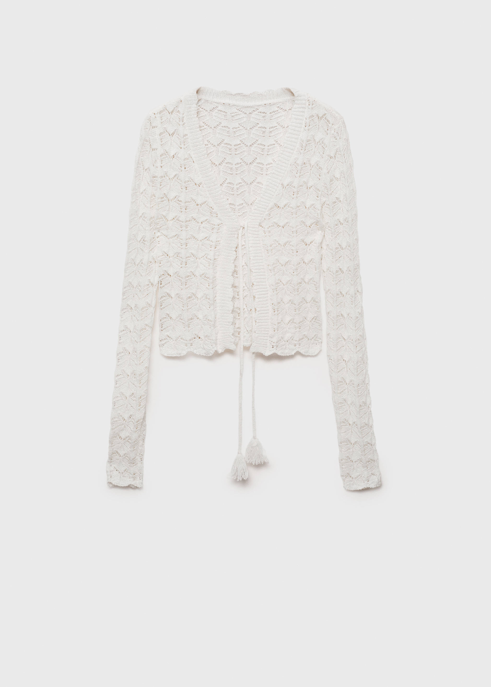 Crochet cardigan with bow closure - Article without model