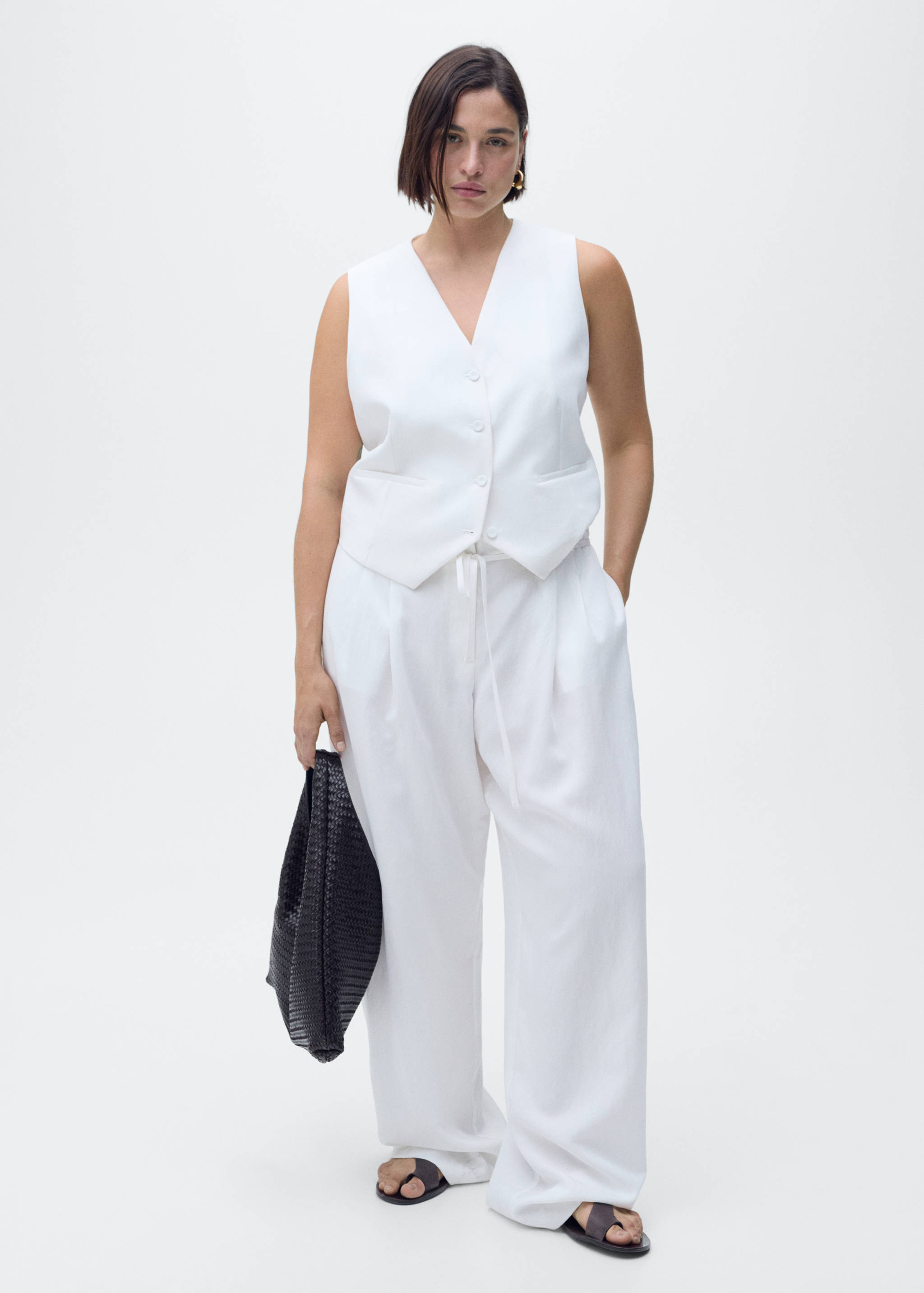 Straight lyocell suit vest - Details of the article 3