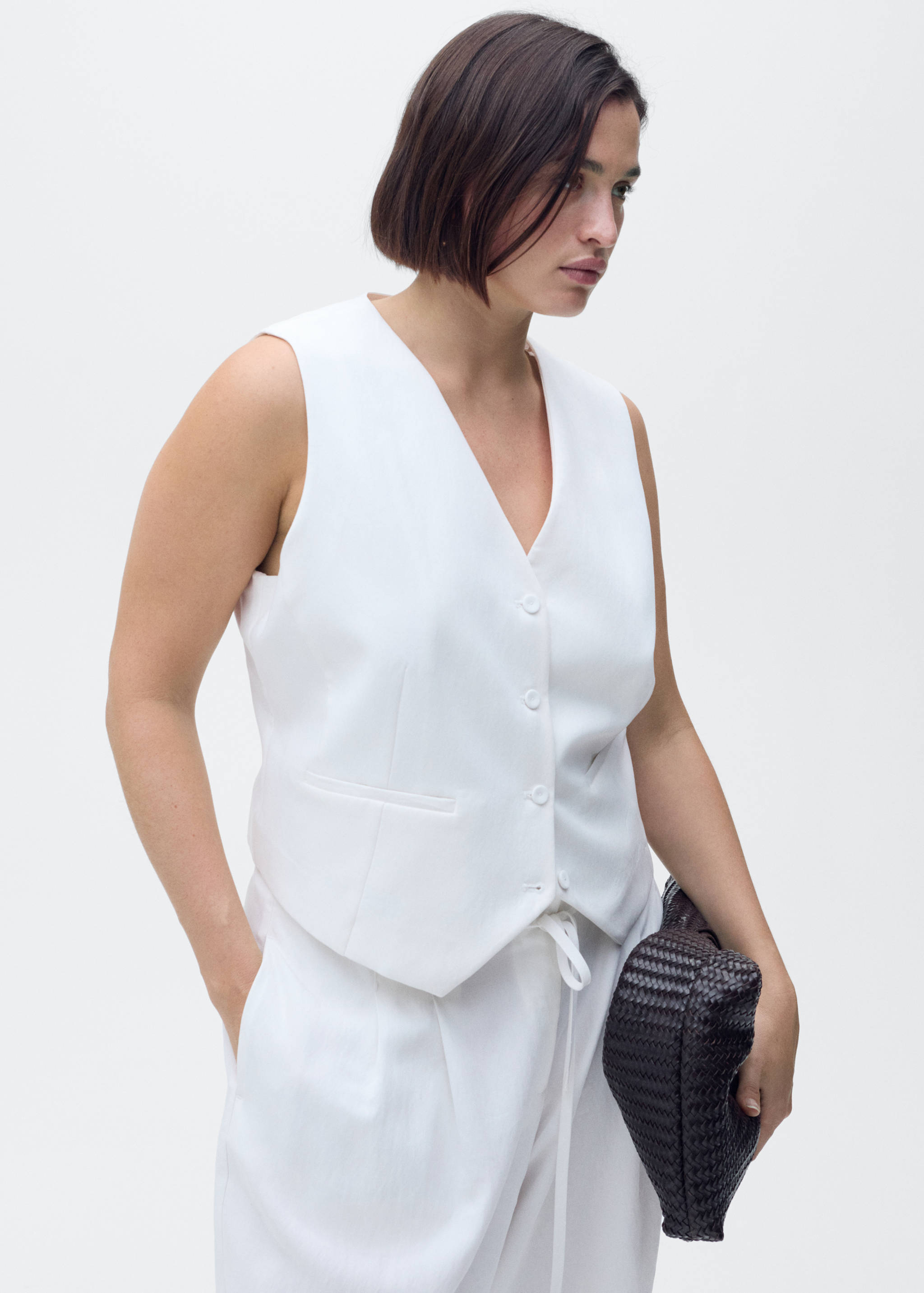 Straight lyocell suit vest - Details of the article 5