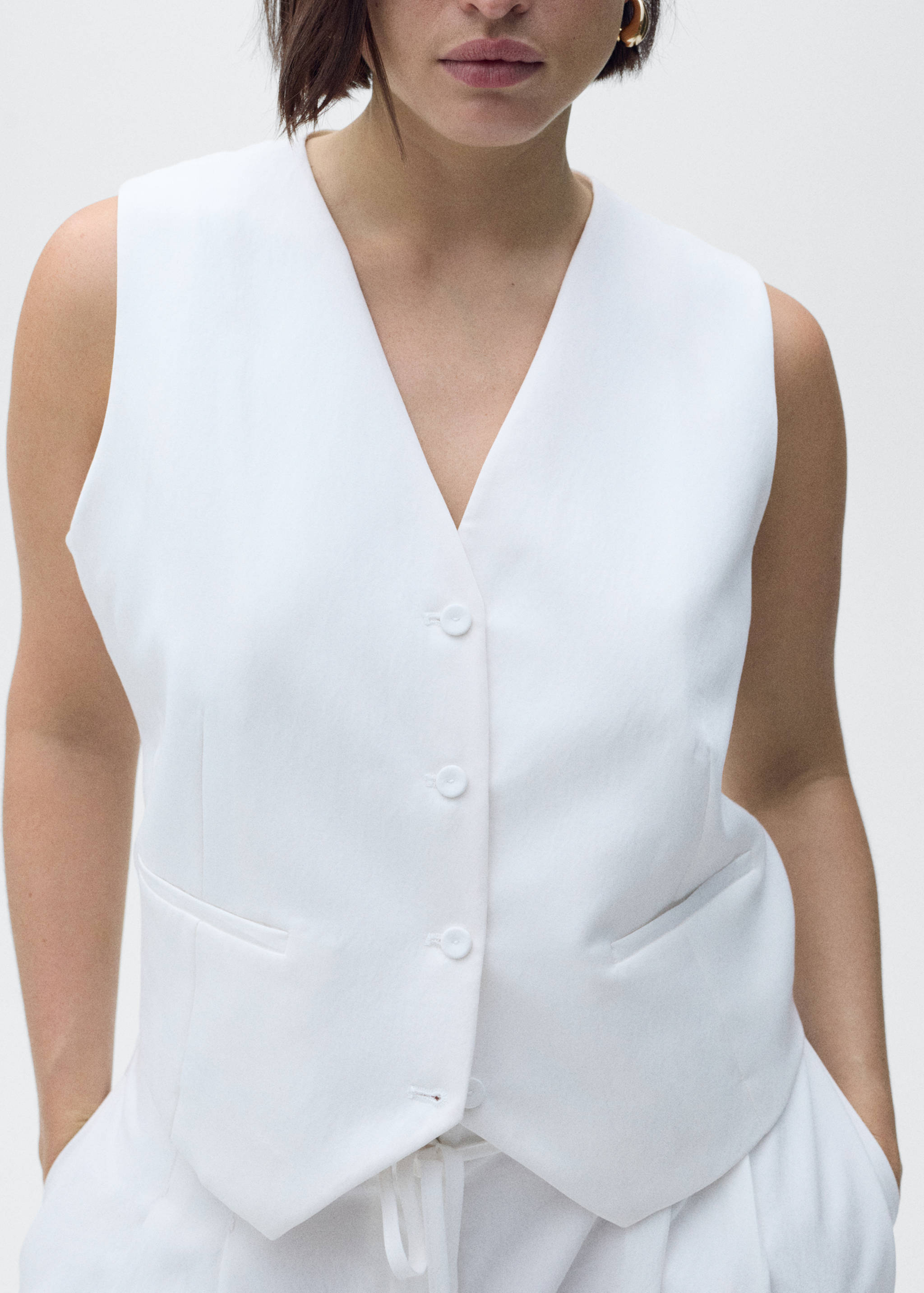 Straight lyocell suit vest - Details of the article 4