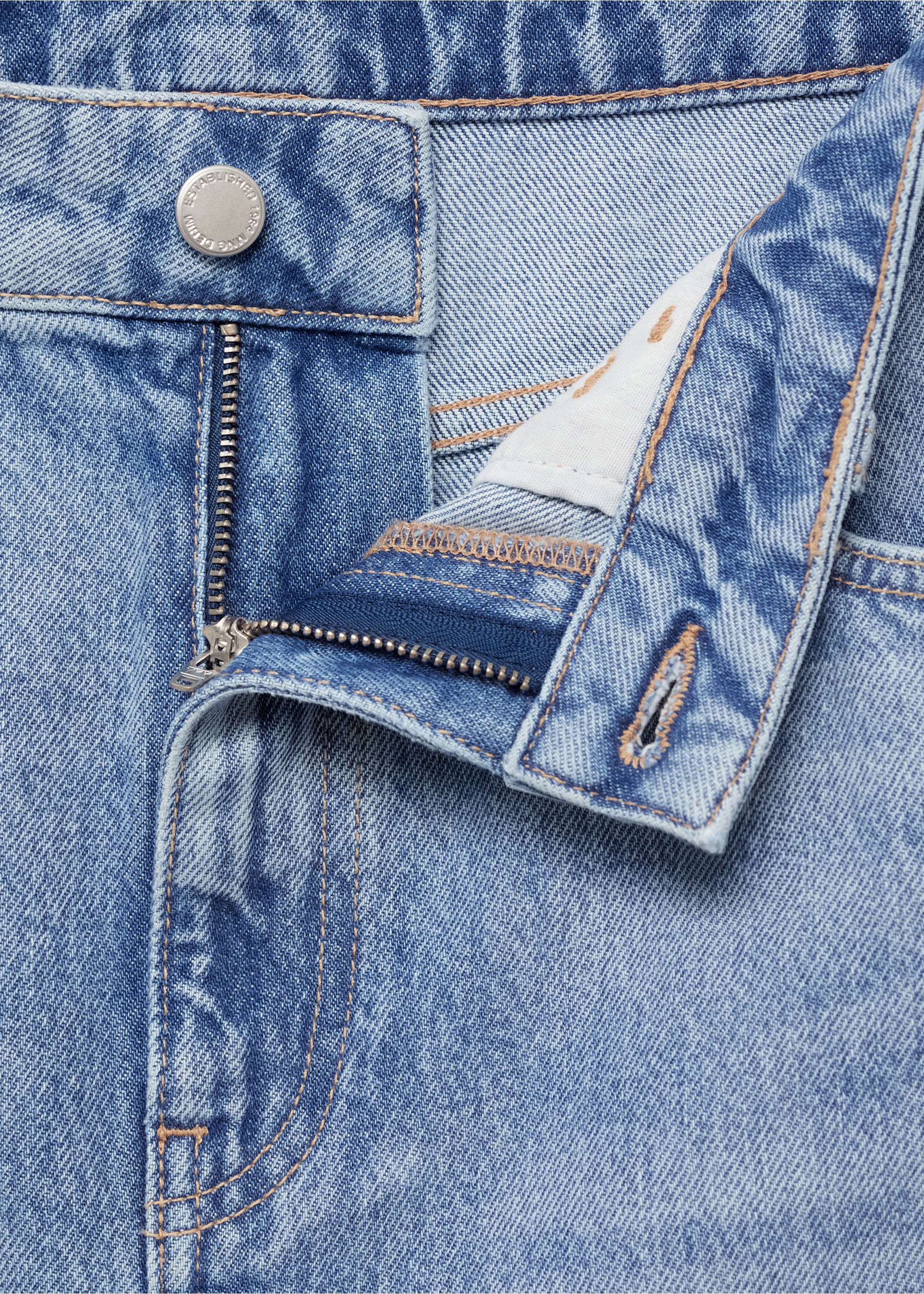 Midi boy denim etek - Ürün detayı 8, Donuk Mavi. Ref: 87059065-00.