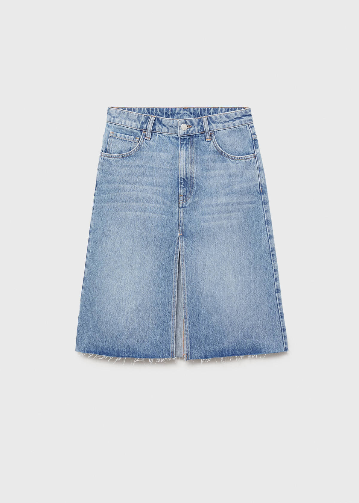 Midi denim skirt — Medium Blue