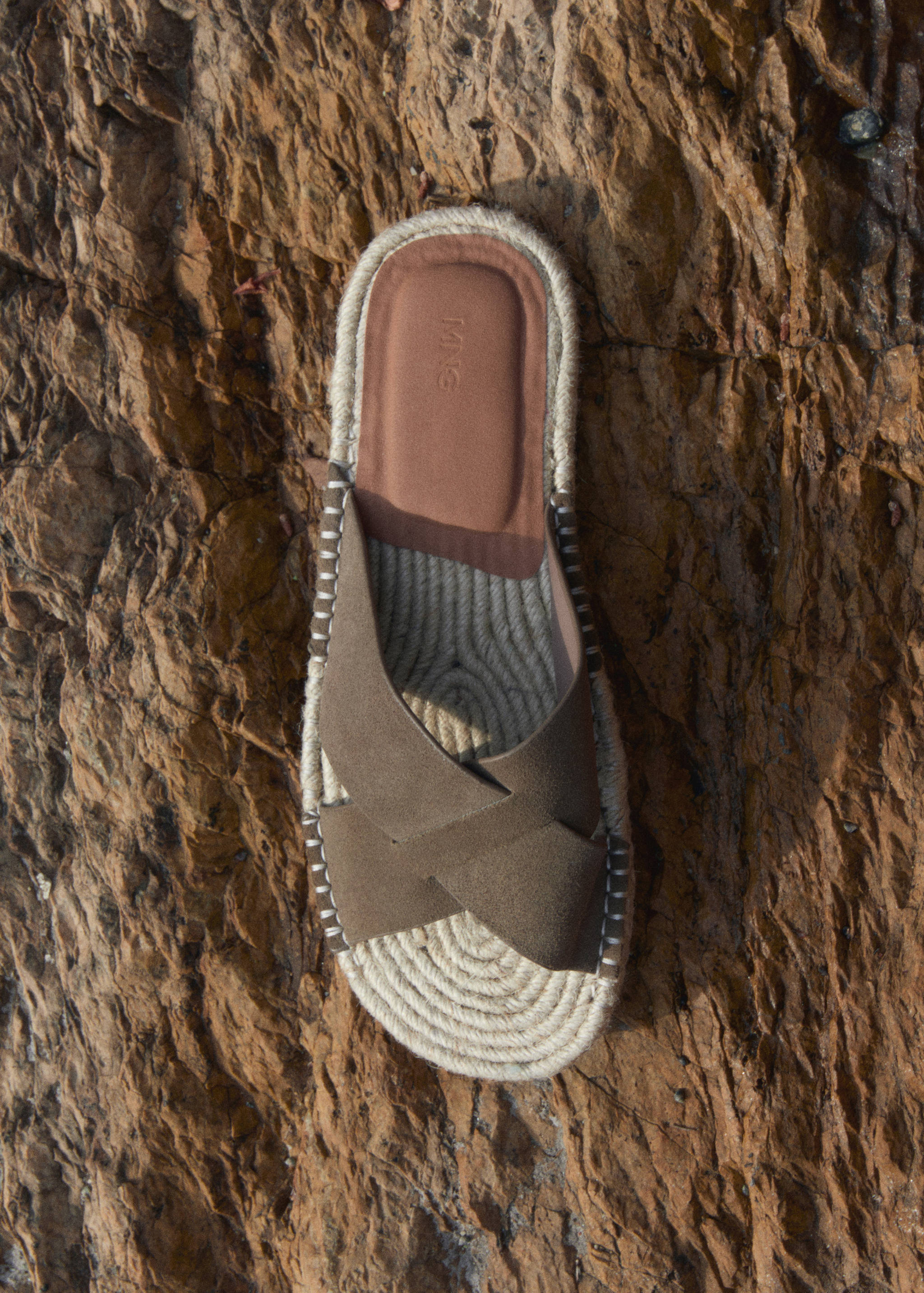 Sandales cuir nappa lanières croisées - Plan général