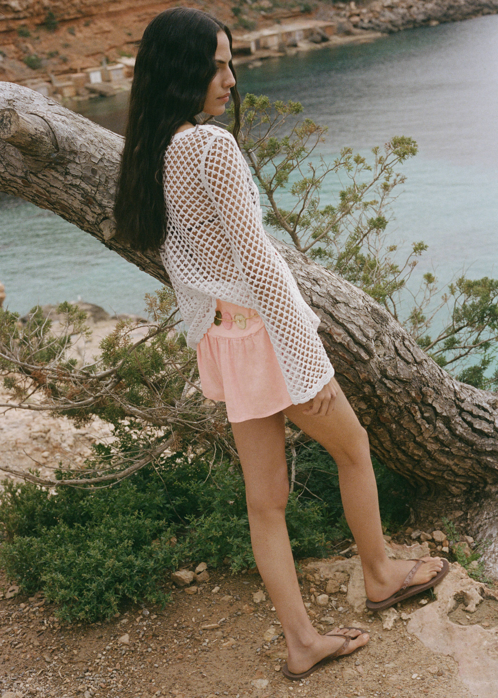 Short lin taille drapée - Détail de l'article 2